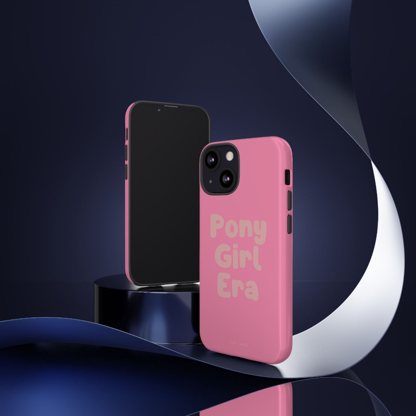 Pony Girl Era Phone Case — Pink Retro Text Protective Tough Case
