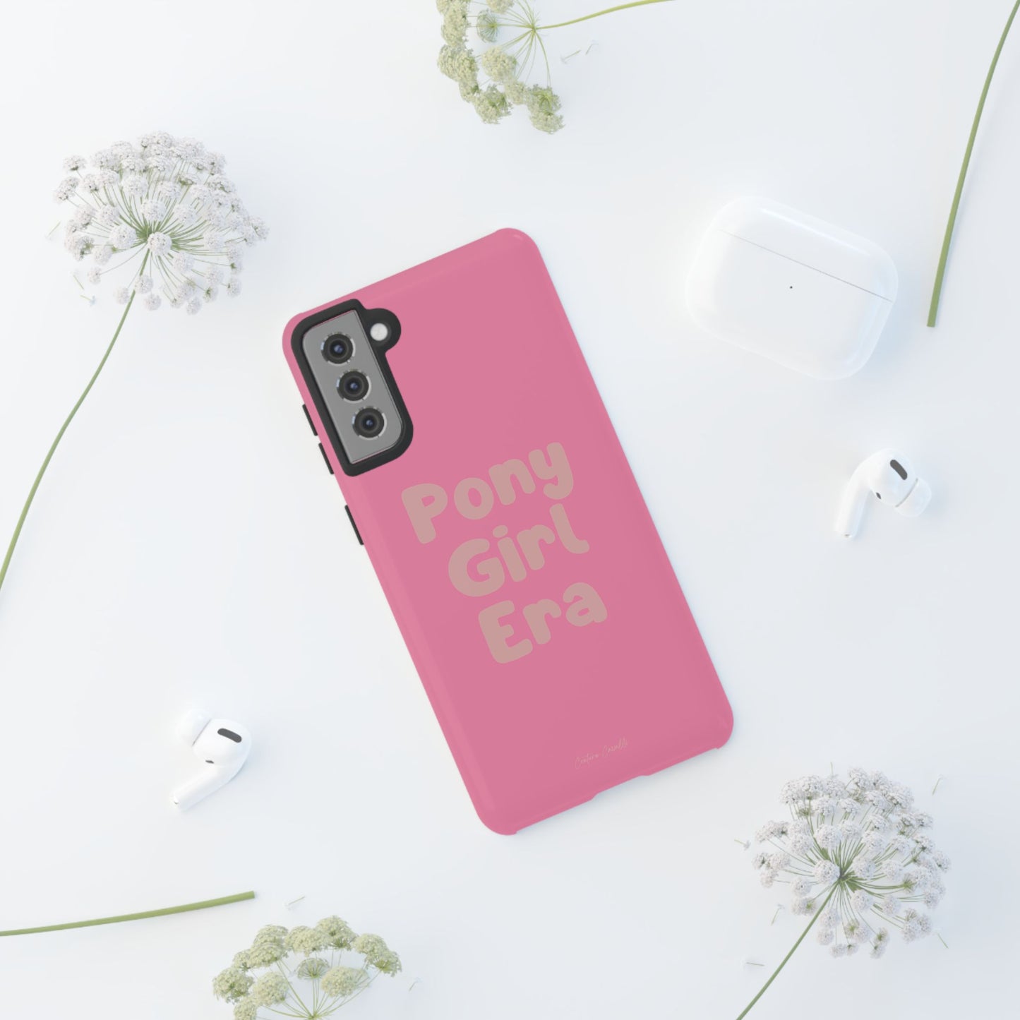 Pony Girl Era Phone Case — Pink Retro Text Protective Tough Case