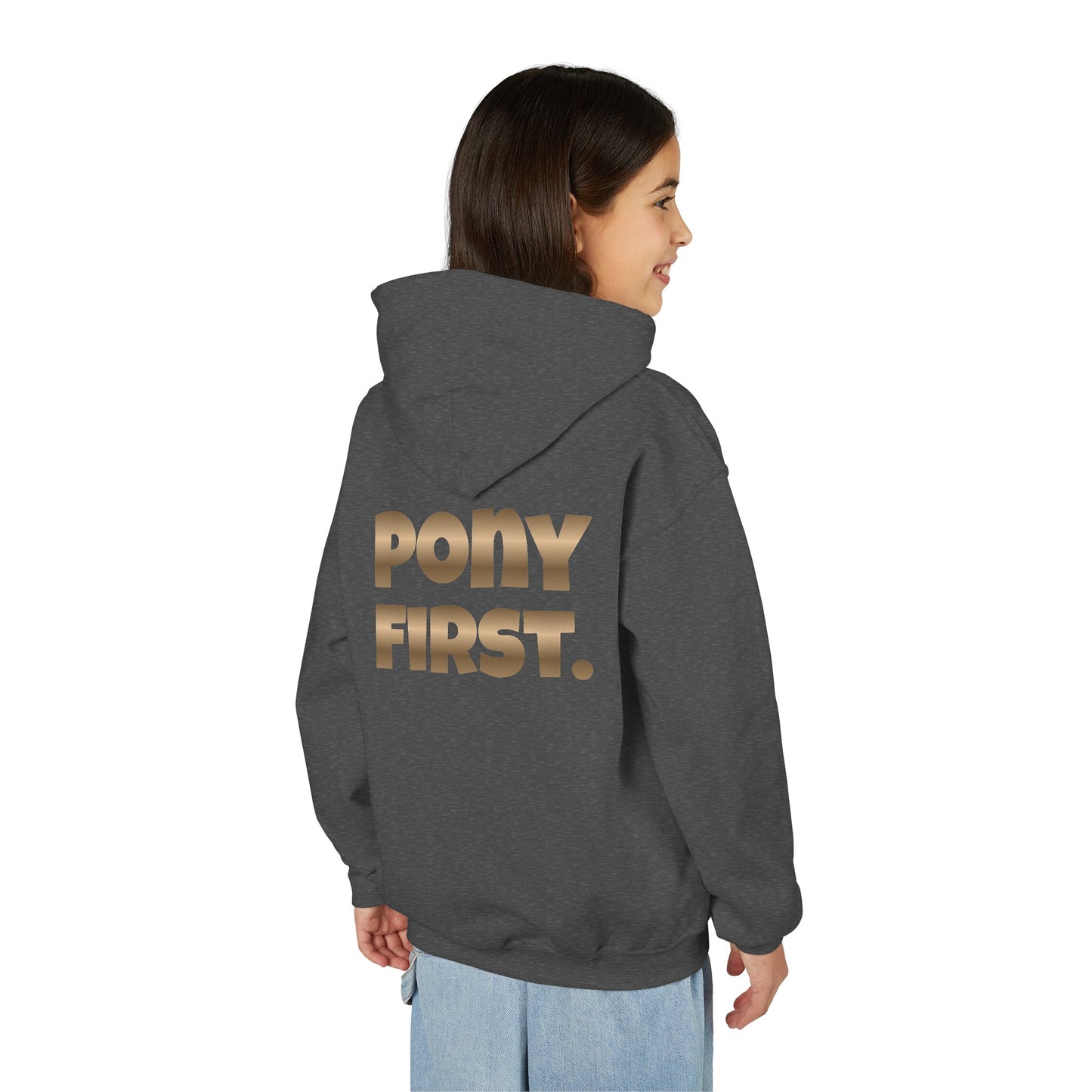 Personalisiert: Pony First Kinder-Hoodie – Mit eigenem Namen oder Ponynamen