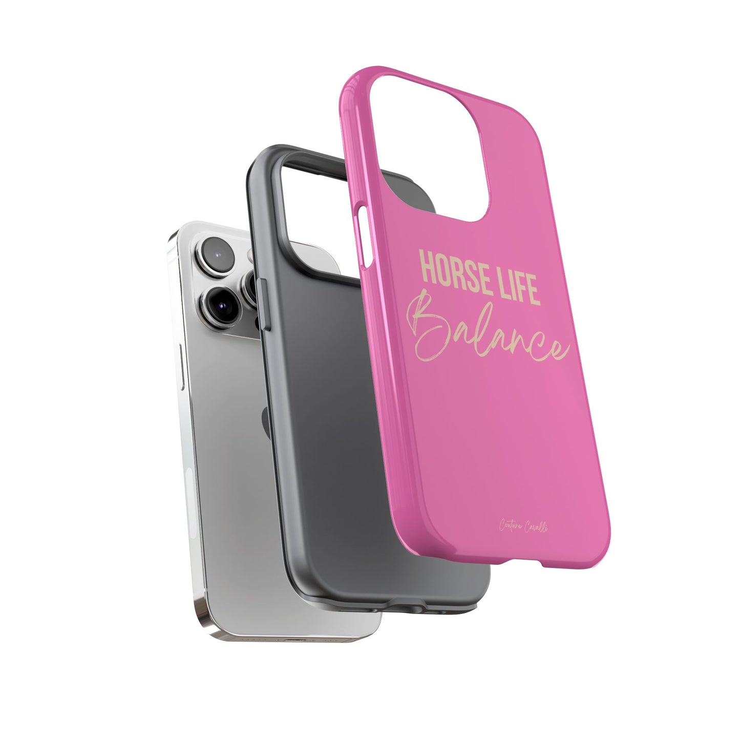 Horse Life Balance Phone Case - Pink Tough Protective Cover