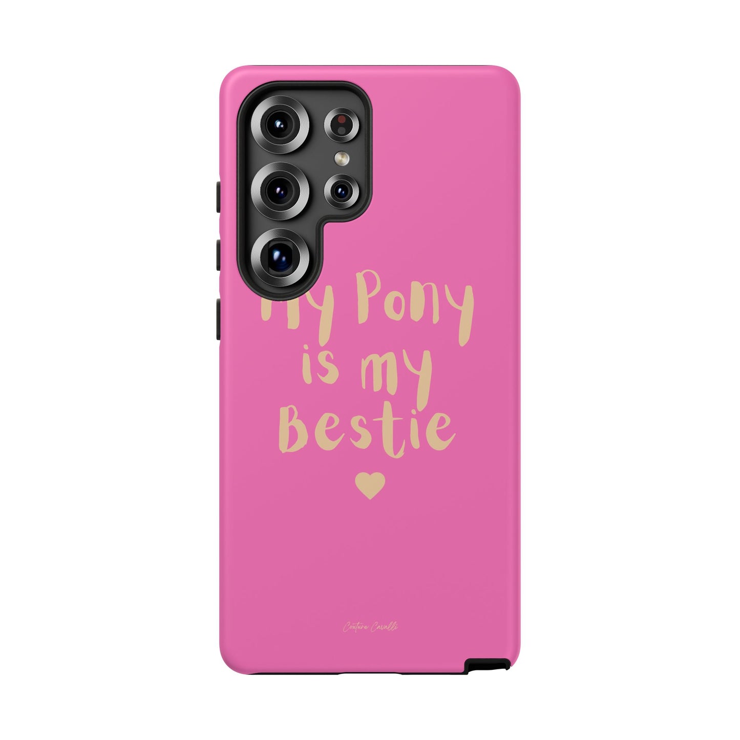 Pink 'My Pony Is My Bestie' Tough Phone Case I Handyhülle I Personalisiert mit Ponynamen
