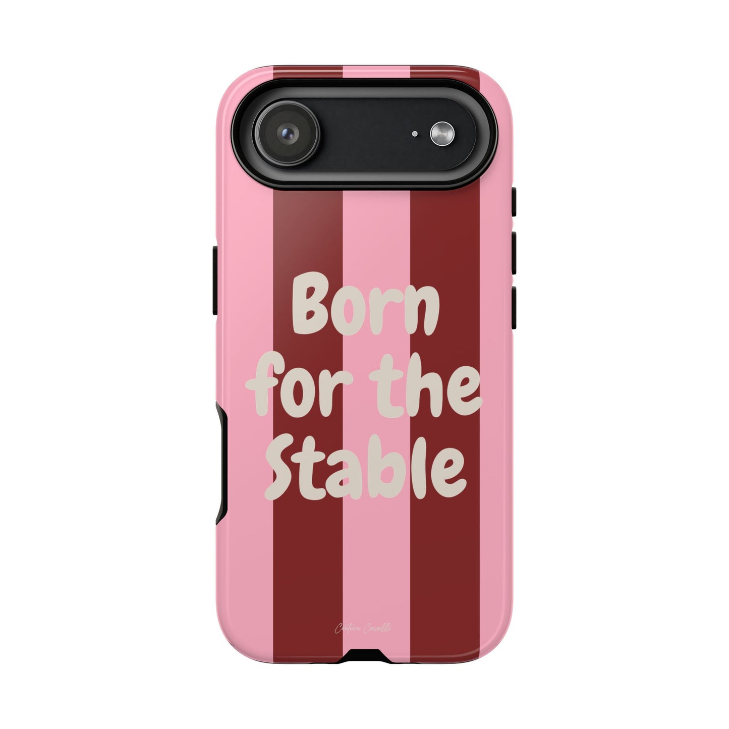 Phone Case — "Born for the Stable" Pink Striped Protective Tough Case