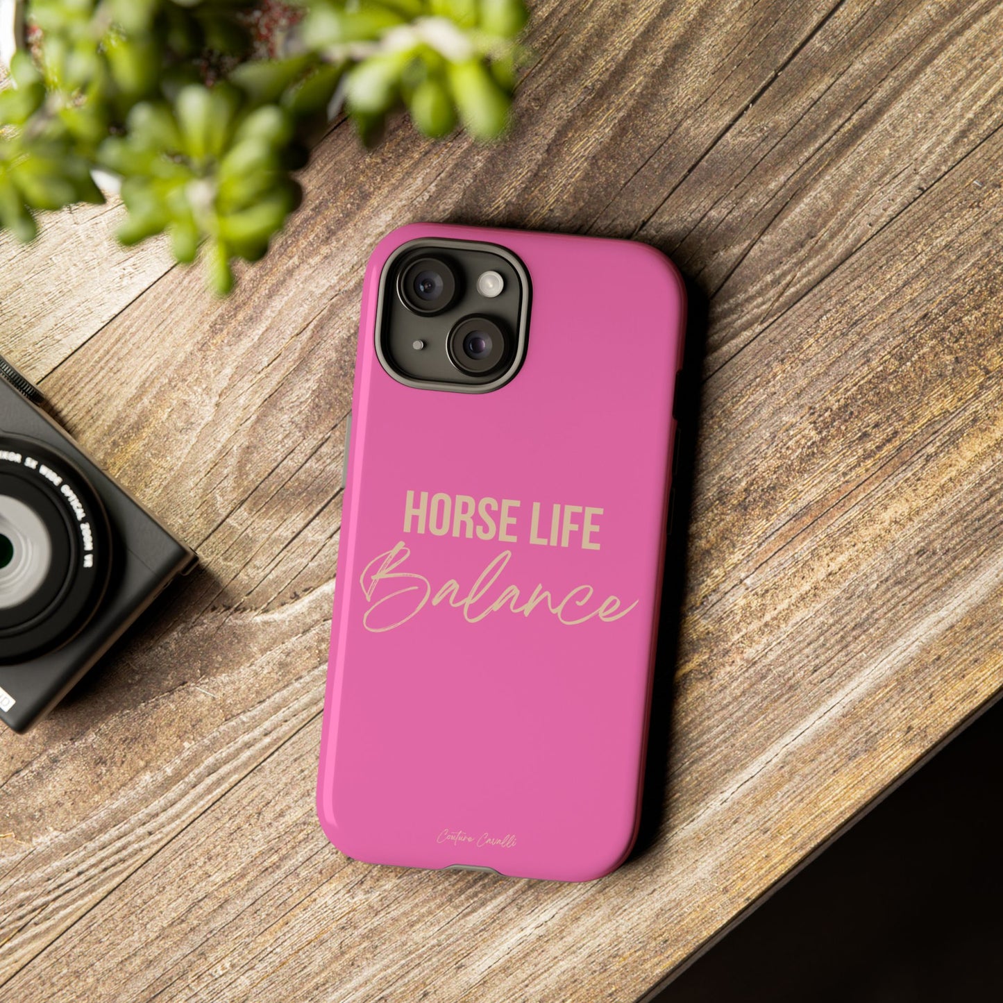 Horse Life Balance Phone Case - Pink Tough Protective Cover