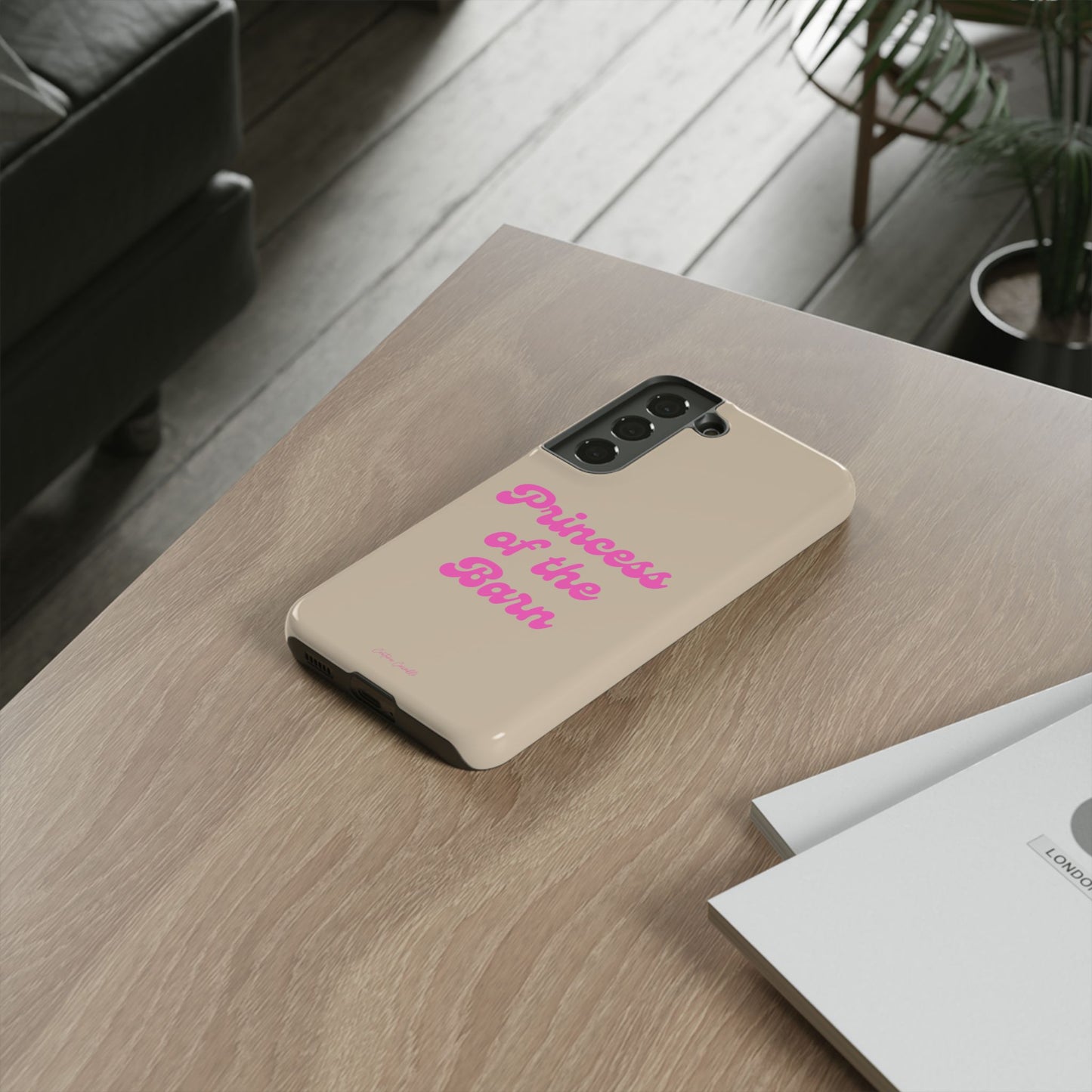 Phone Case — "Princess of the Barn" Pink Script Protective Tough Case
