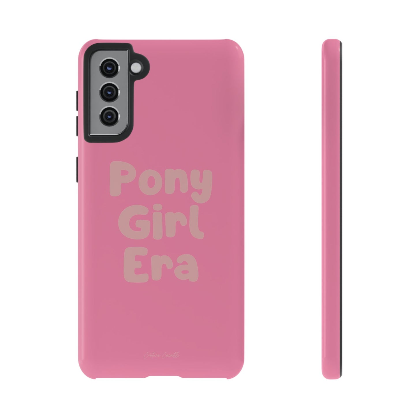 Pony Girl Era Phone Case — Pink Retro Text Protective Tough Case