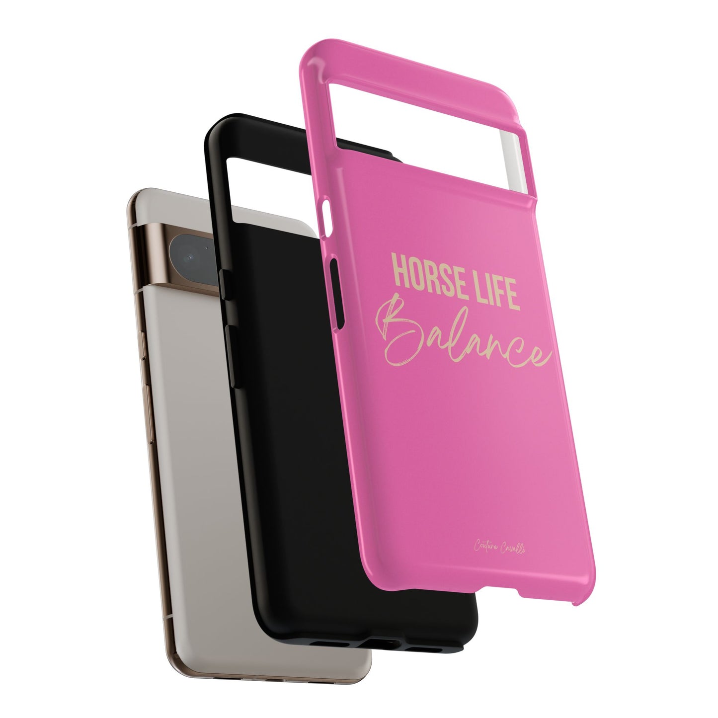 Horse Life Balance Phone Case - Pink Tough Protective Cover