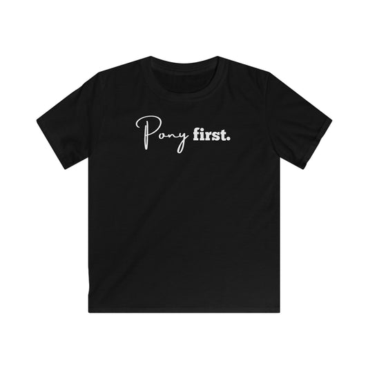 Pony First Kinder T-Shirt – Pferdemädchen Shirt | Reitsport Outfit | Pony Liebe Geschenk