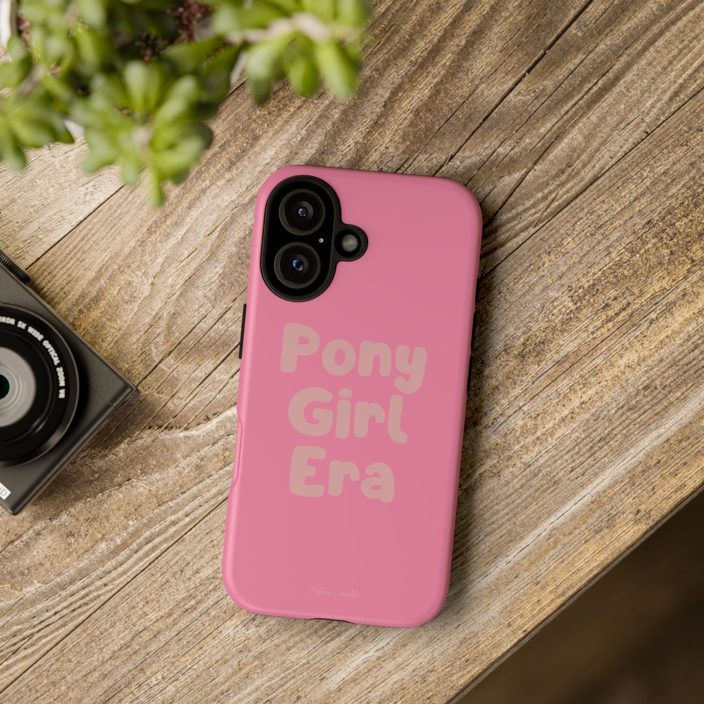 Pony Girl Era Phone Case — Pink Retro Text Protective Tough Case