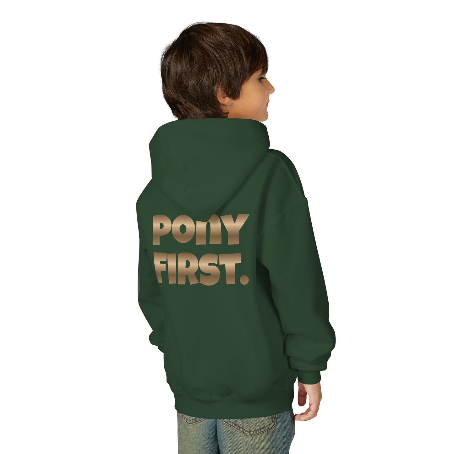 Personalisiert: Pony First Kinder-Hoodie – Mit eigenem Namen oder Ponynamen