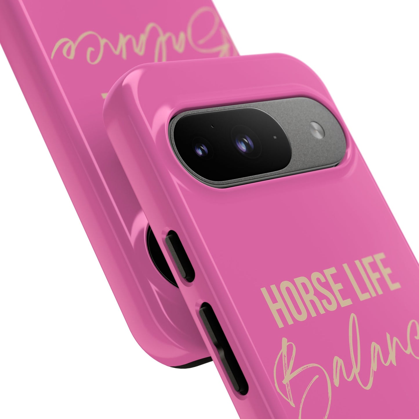 Horse Life Balance Phone Case - Pink Tough Protective Cover