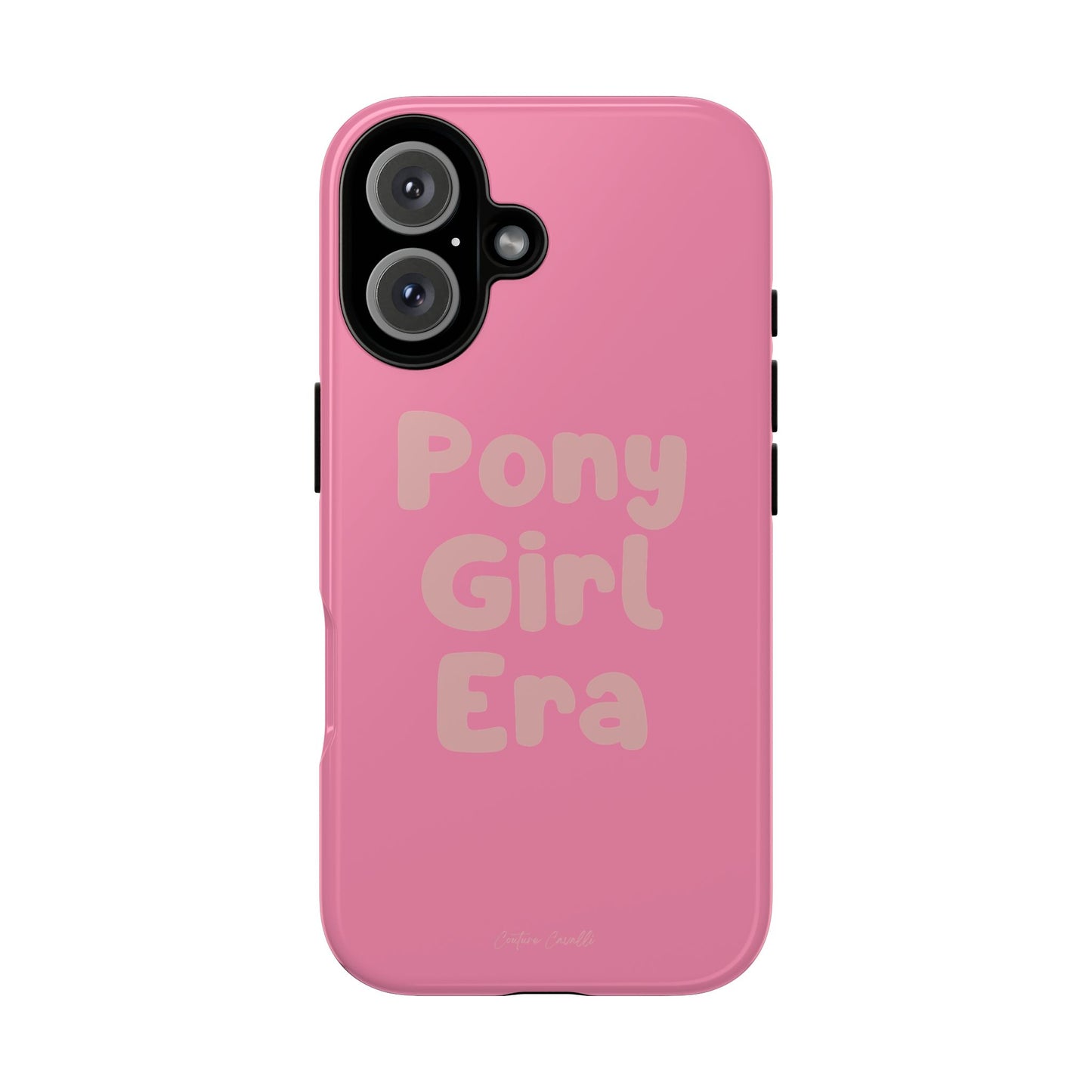 Pony Girl Era Phone Case — Pink Retro Text Protective Tough Case