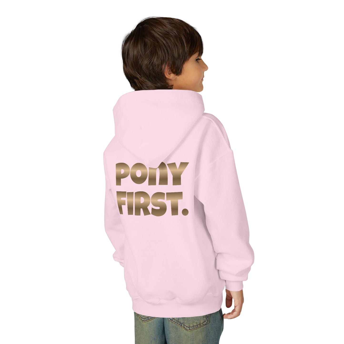 Personalisiert: Pony First Kinder-Hoodie – Mit eigenem Namen oder Ponynamen