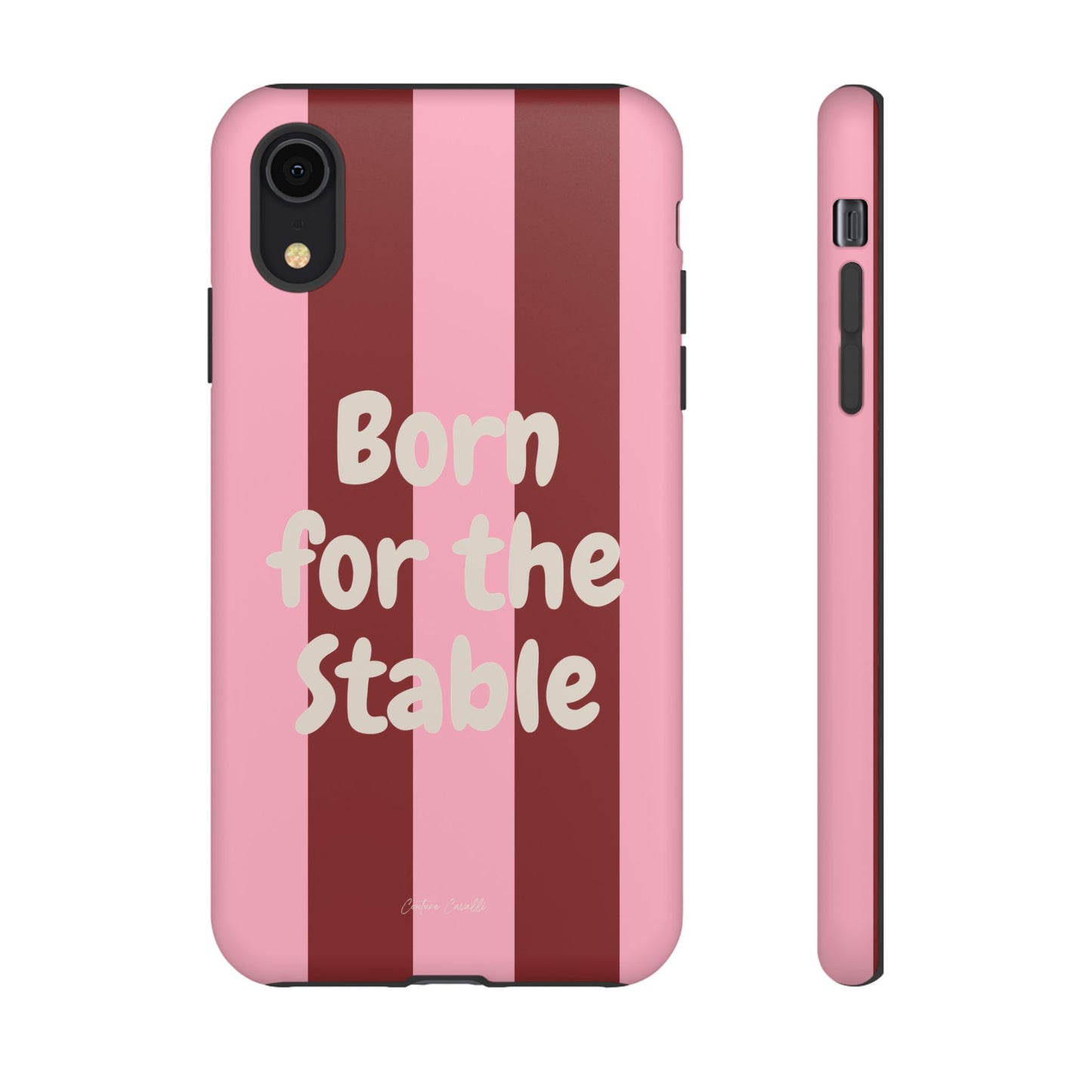 Phone Case — "Born for the Stable" Pink Striped Protective Tough Case