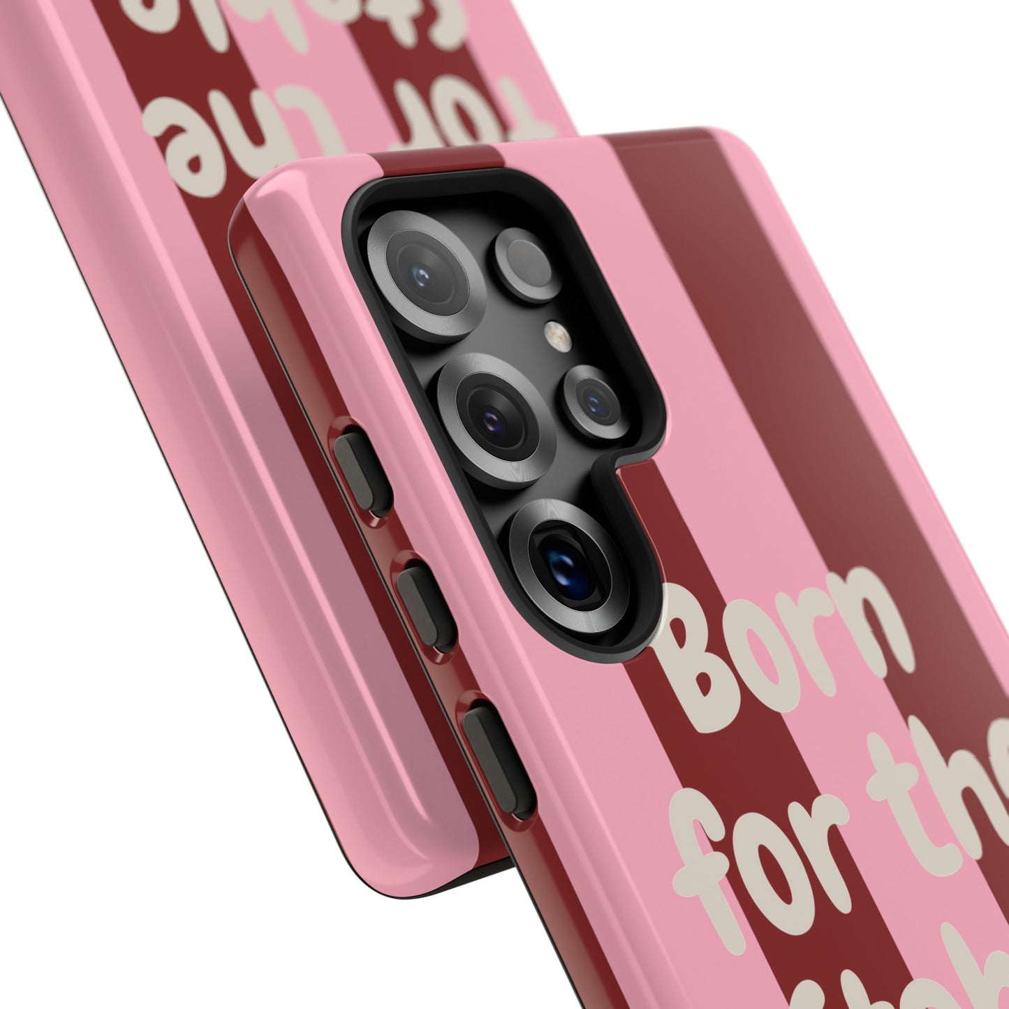 Phone Case — "Born for the Stable" Pink Striped Protective Tough Case