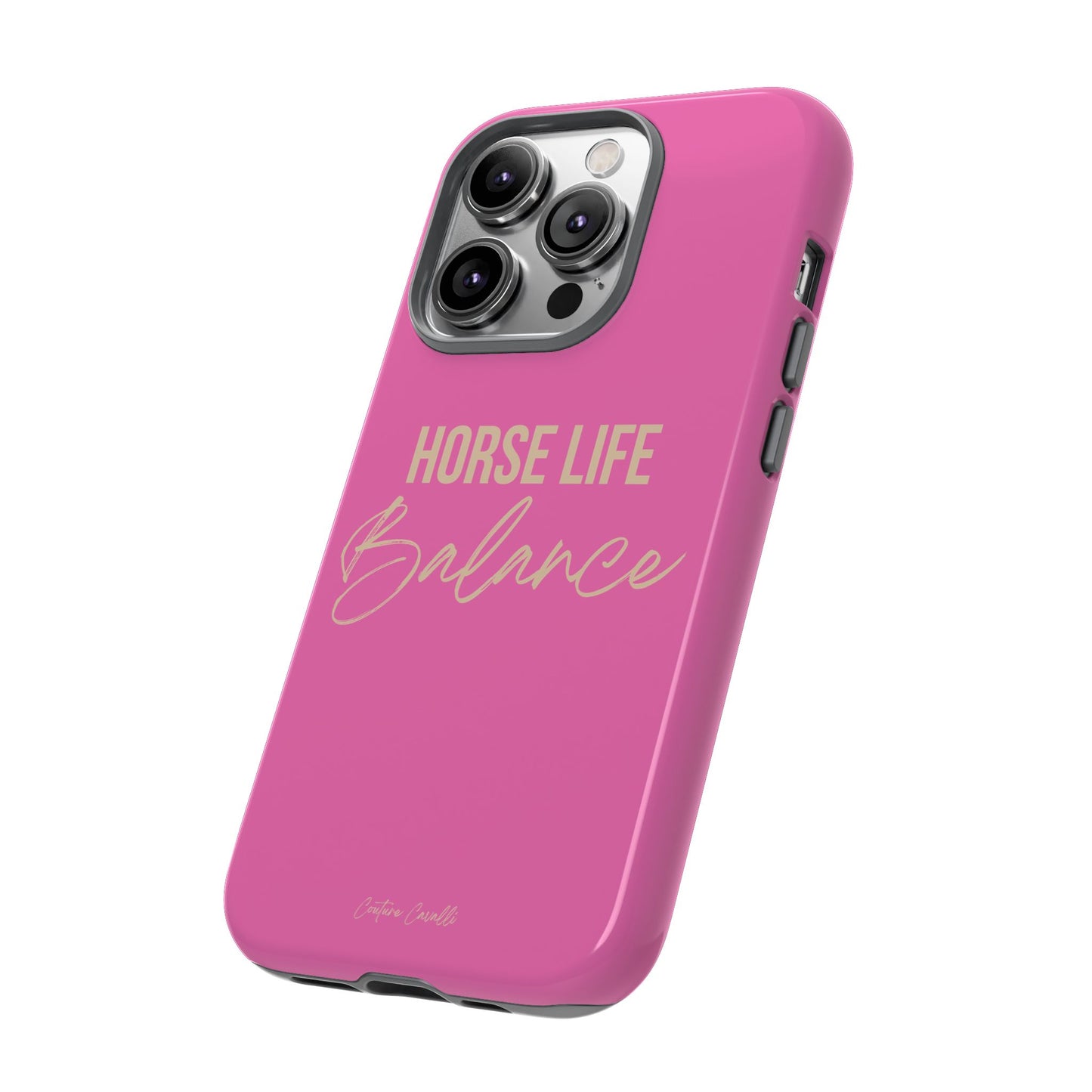 Horse Life Balance Phone Case - Pink Tough Protective Cover