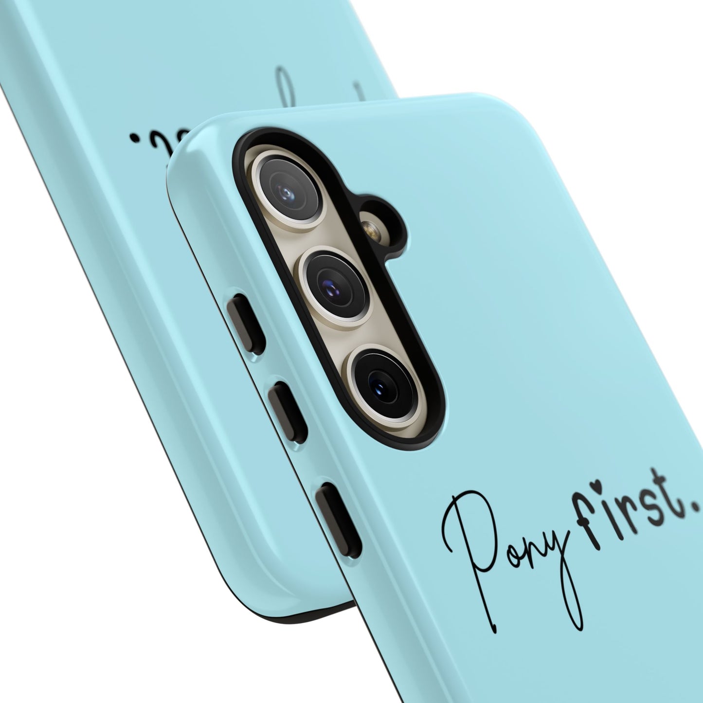 Pony First Phone Case - Protective Tough iPhone Cover with Minimalist Equestrian Script