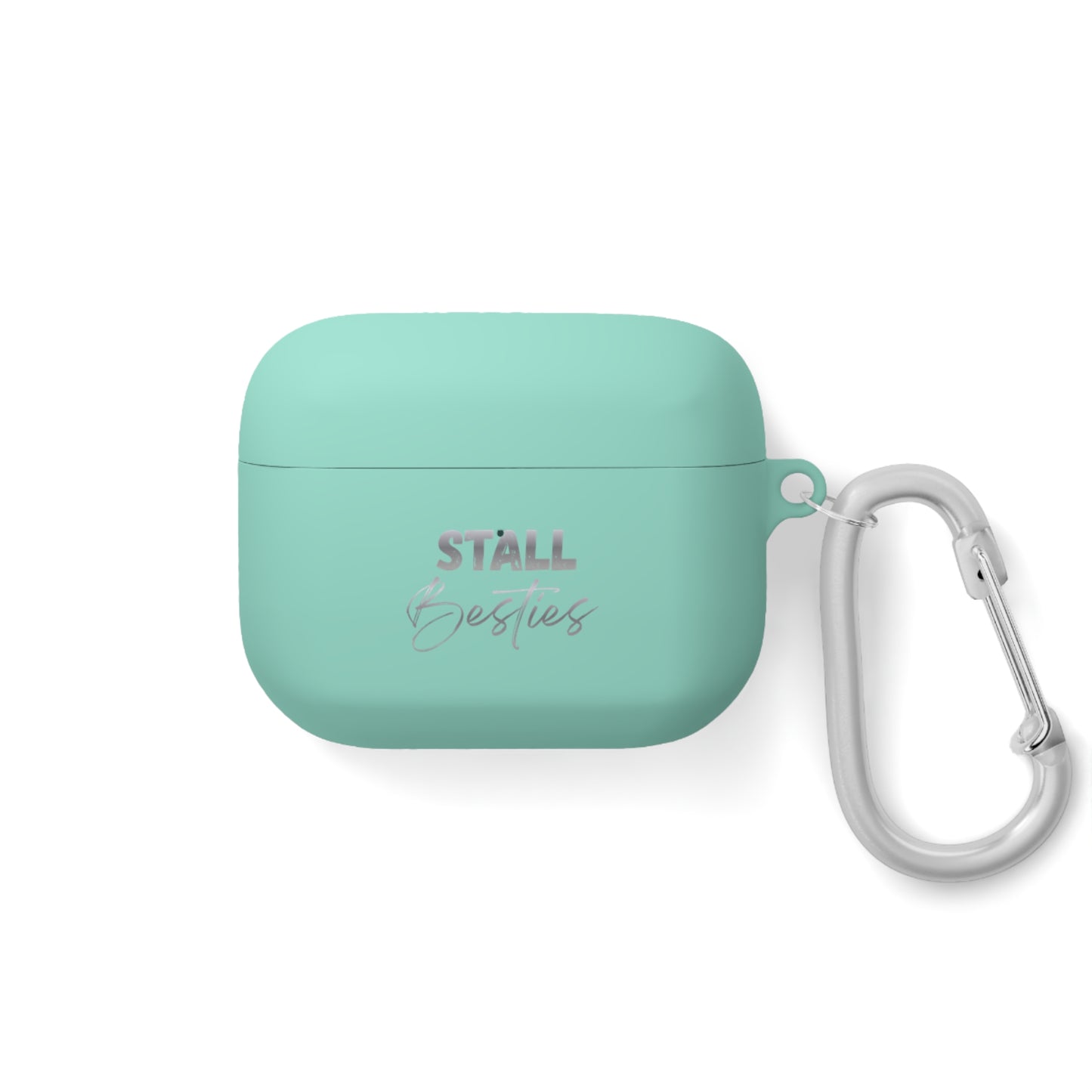 Minimal Personalized AirPods Case Cover — Custom Name Script with Carabiner