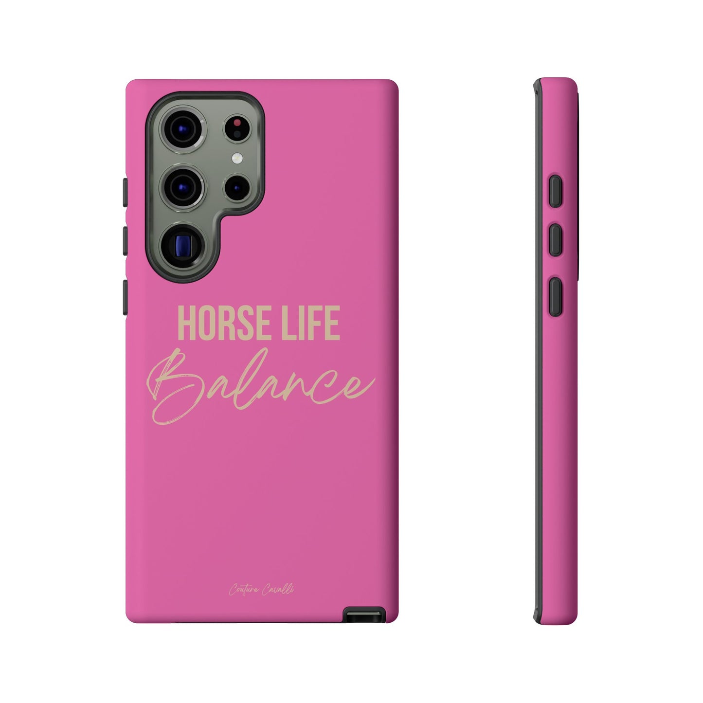Horse Life Balance Phone Case - Pink Tough Protective Cover