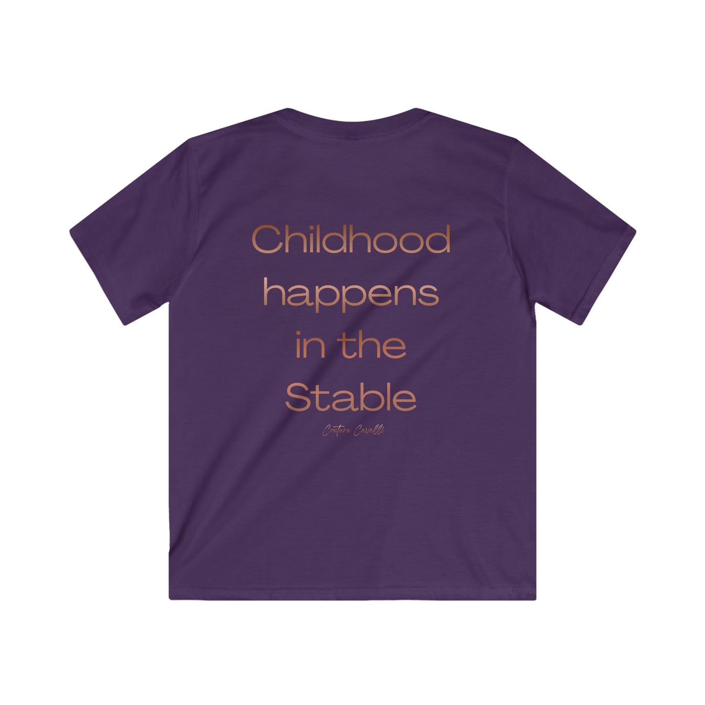 Kids Tee — "Childhood Happens in the Stable" Horse Lover T‑Shirt
