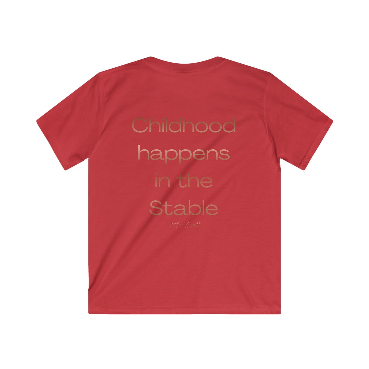 Kids Tee — "Childhood Happens in the Stable" Horse Lover T‑Shirt