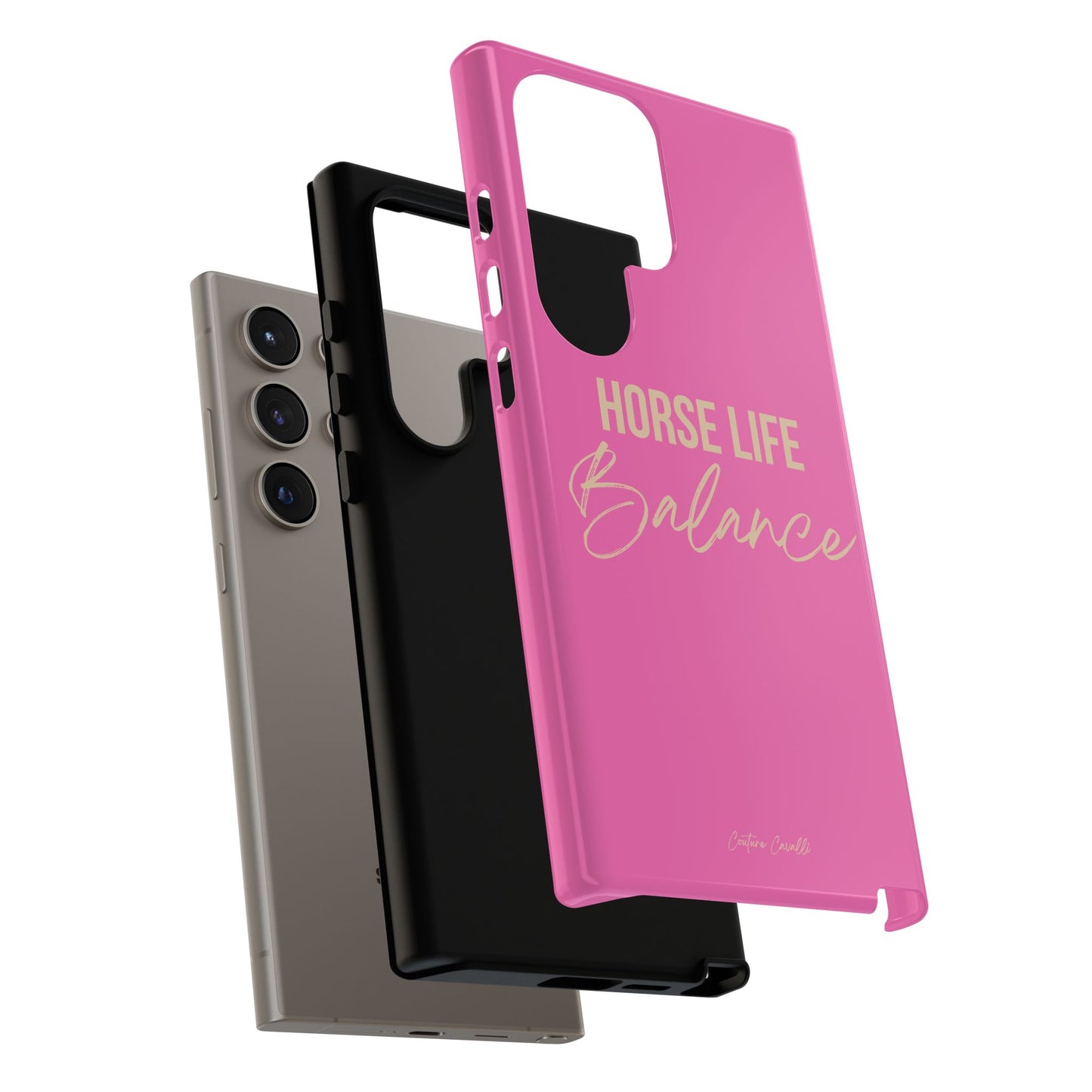Horse Life Balance Phone Case - Pink Tough Protective Cover