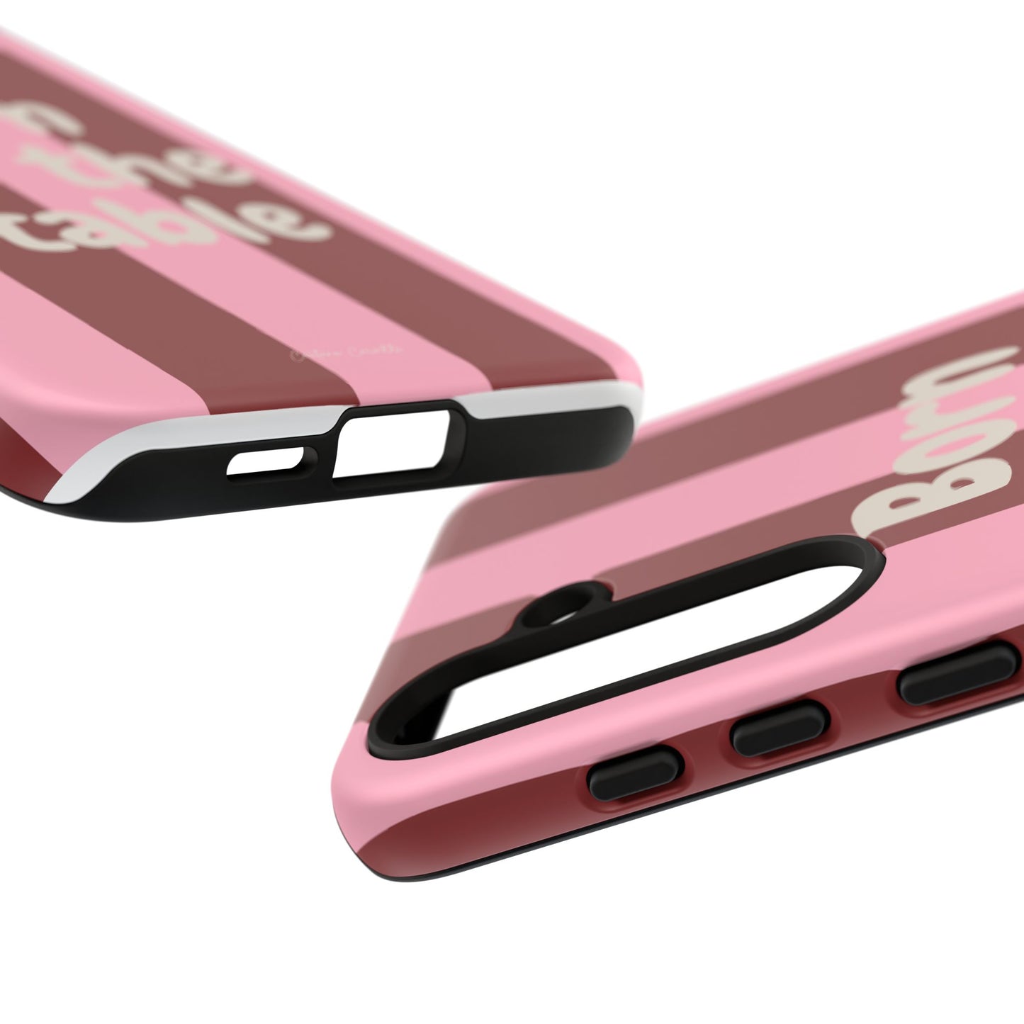 Phone Case — "Born for the Stable" Pink Striped Protective Tough Case