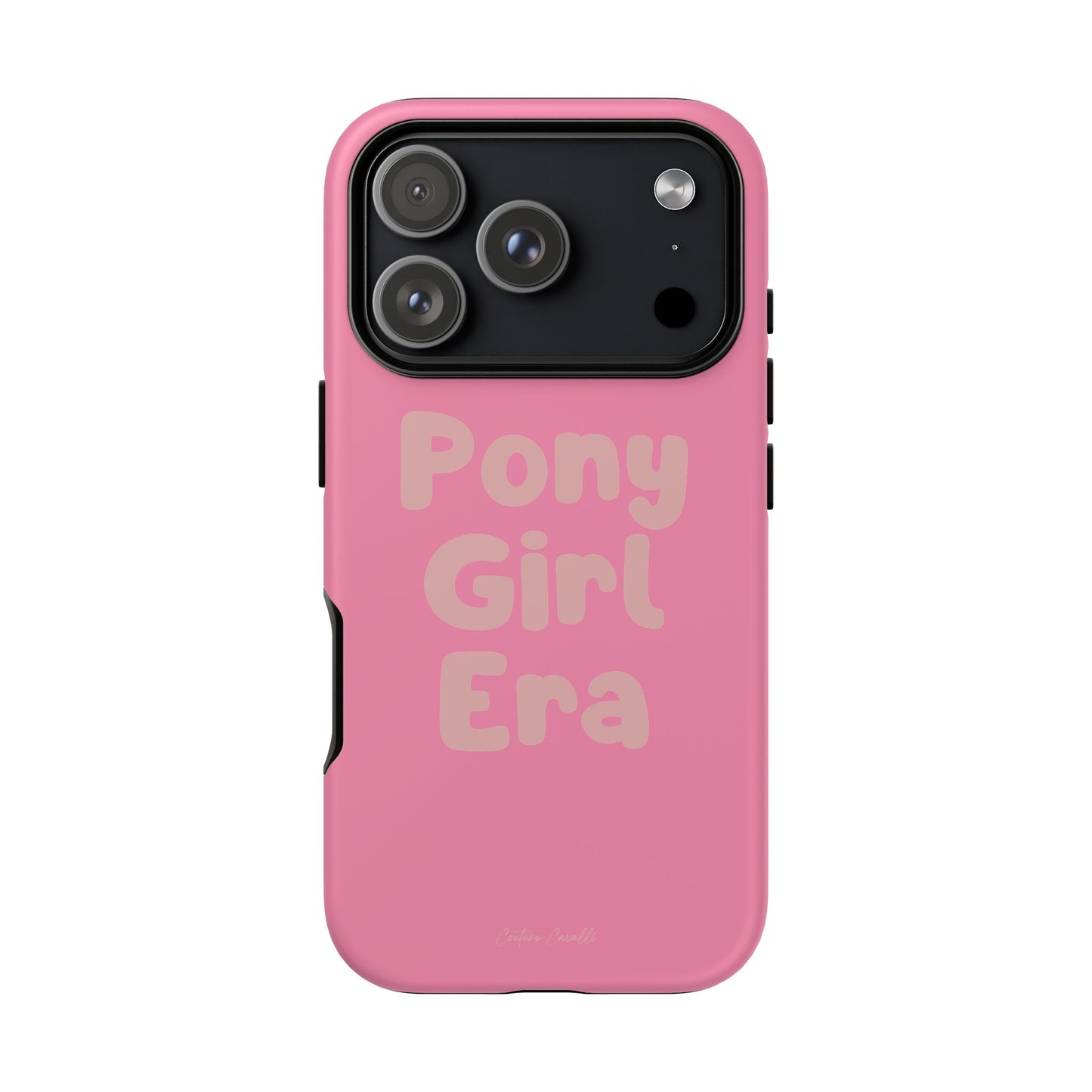 Pony Girl Era Phone Case — Pink Retro Text Protective Tough Case
