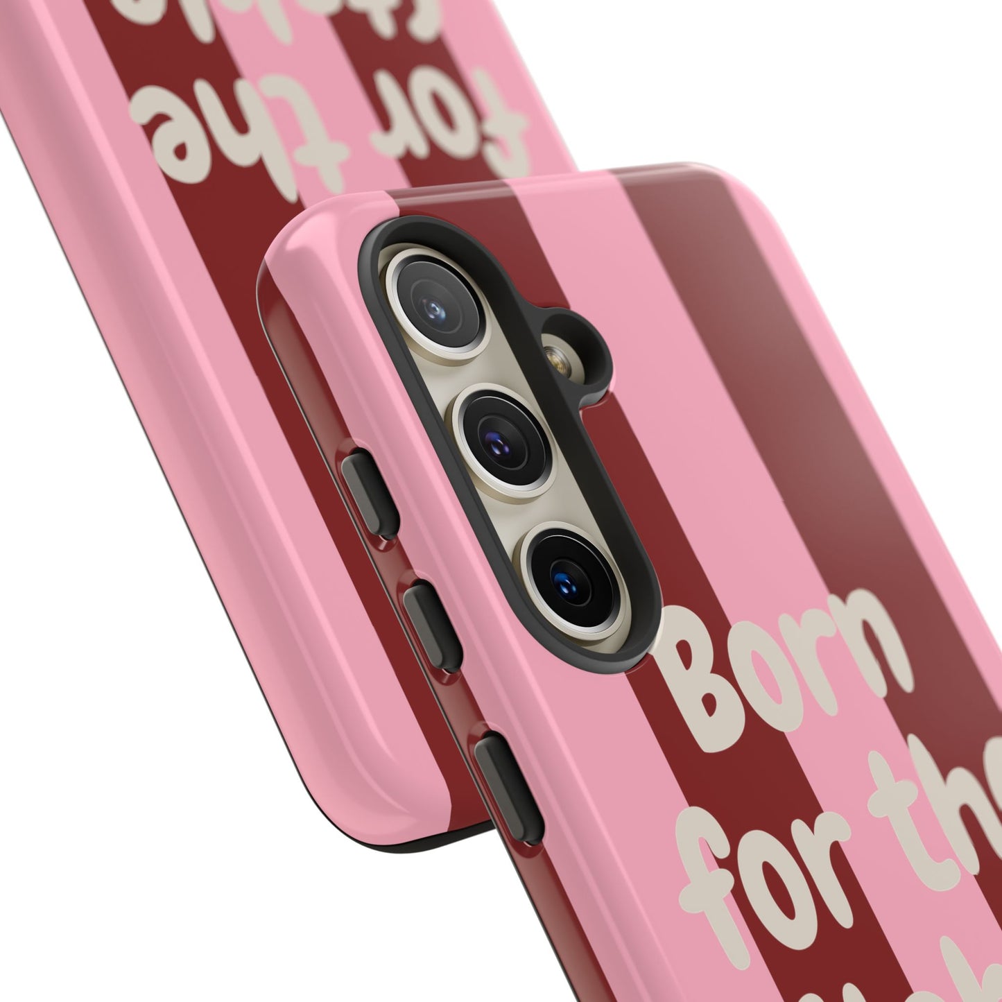 Phone Case — "Born for the Stable" Pink Striped Protective Tough Case