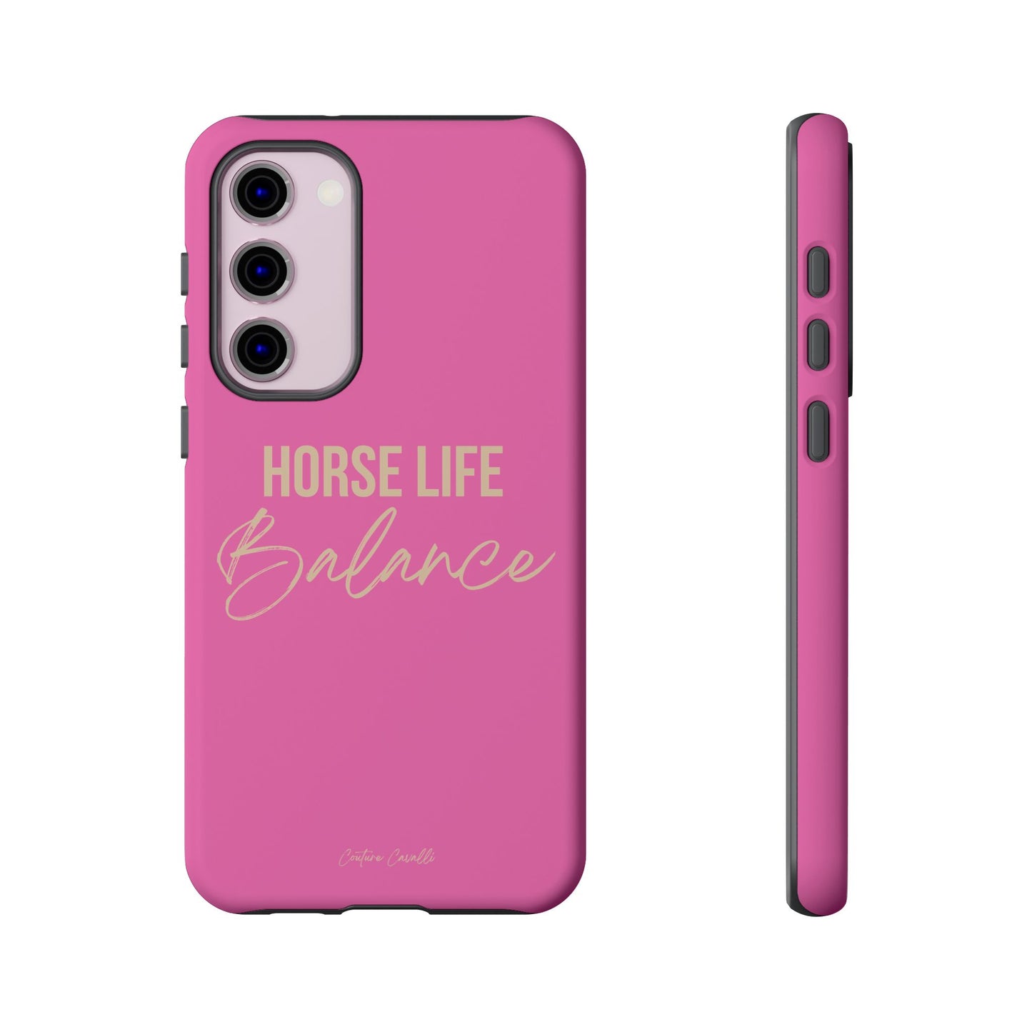 Horse Life Balance Phone Case - Pink Tough Protective Cover