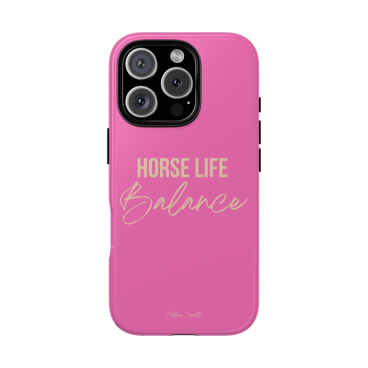 Horse Life Balance Phone Case - Pink Tough Protective Cover
