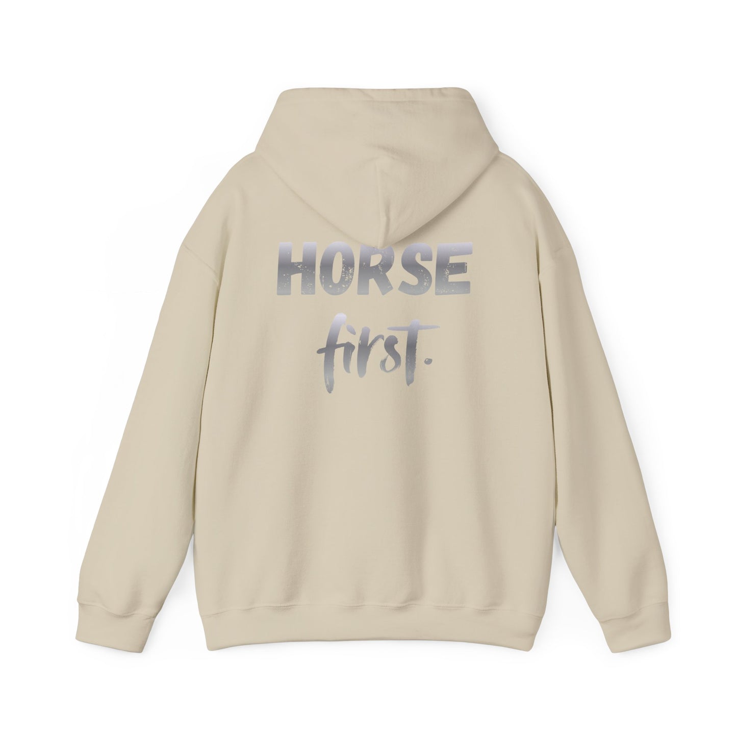 Horse First Hoodie — Equestrian Graphic Hooded Sweatshirt