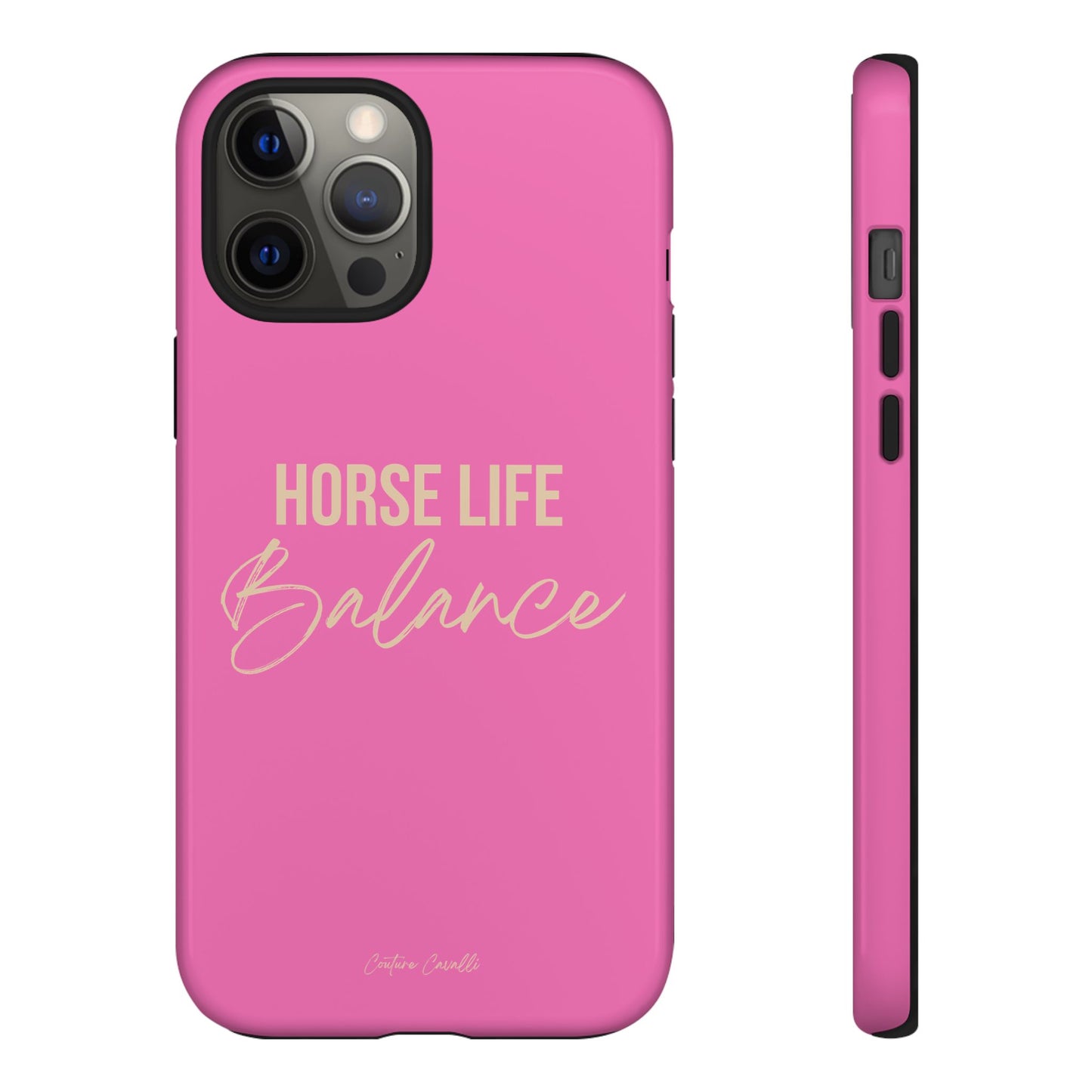 Horse Life Balance Phone Case - Pink Tough Protective Cover