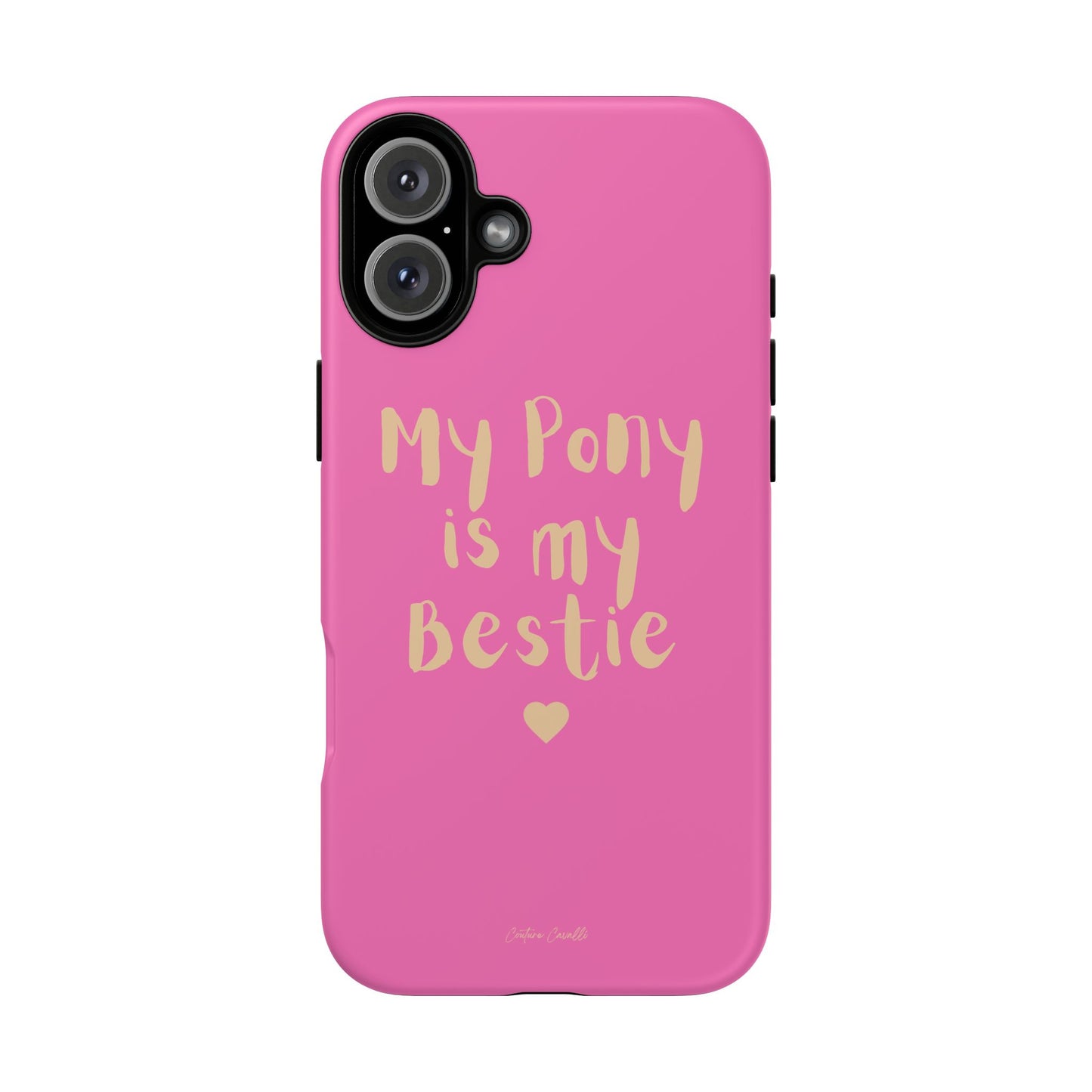 Pink 'My Pony Is My Bestie' Tough Phone Case I Handyhülle I Personalisiert mit Ponynamen