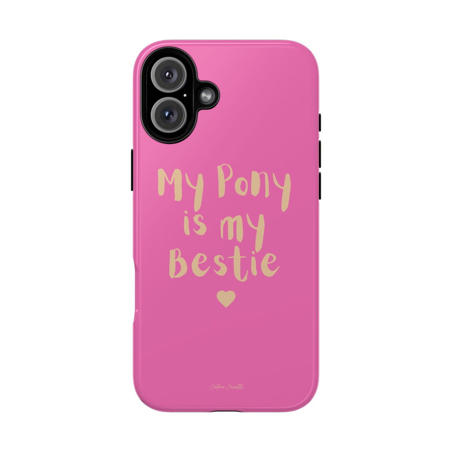 Pink 'My Pony Is My Bestie' Tough Phone Case I Handyhülle I Personalisiert mit Ponynamen