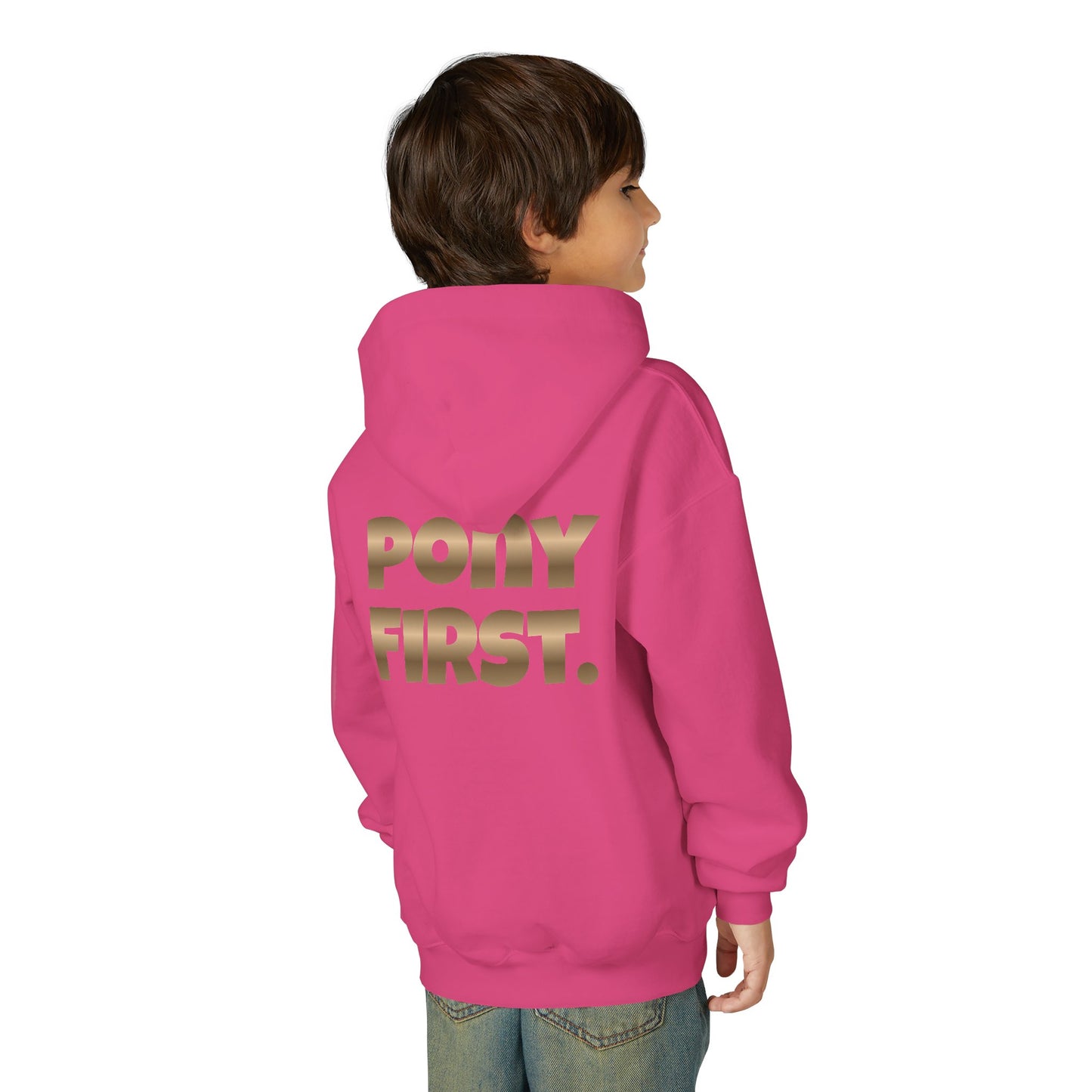 Personalisiert: Pony First Kinder-Hoodie – Mit eigenem Namen oder Ponynamen