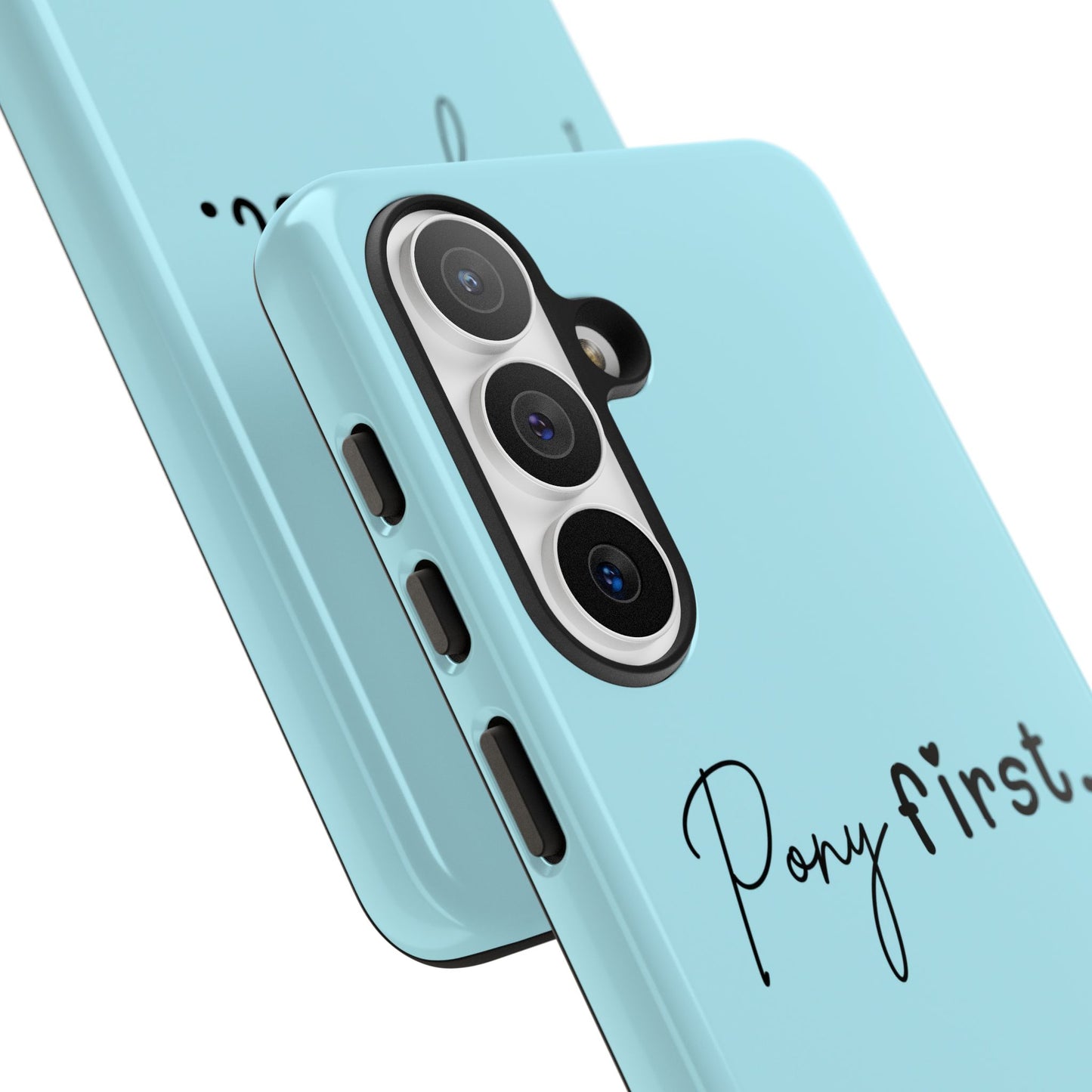 Pony First Phone Case - Protective Tough iPhone Cover with Minimalist Equestrian Script
