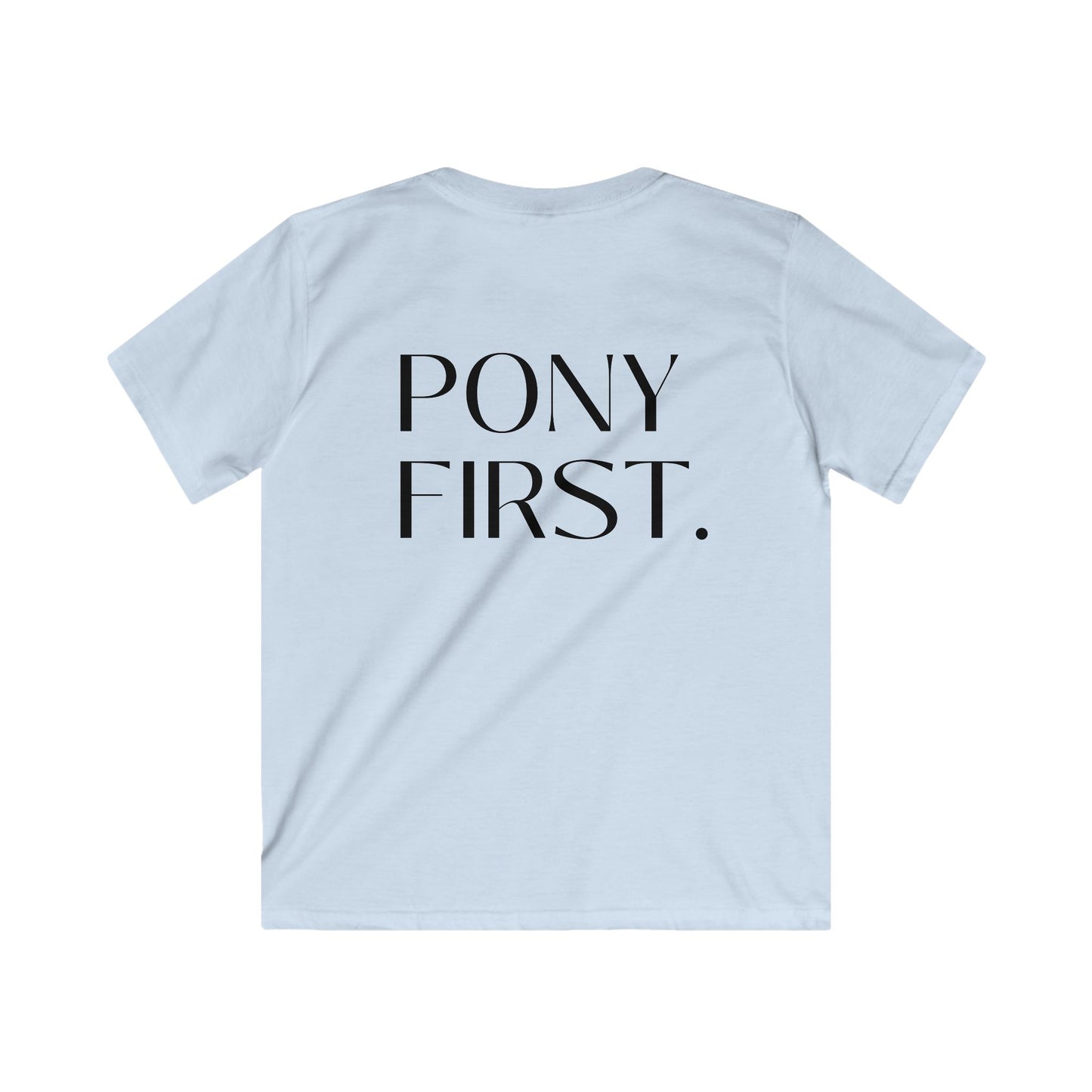 Pony first Kinder T-Shirt Rückenprint I Personalisierung möglich mit Pferdename