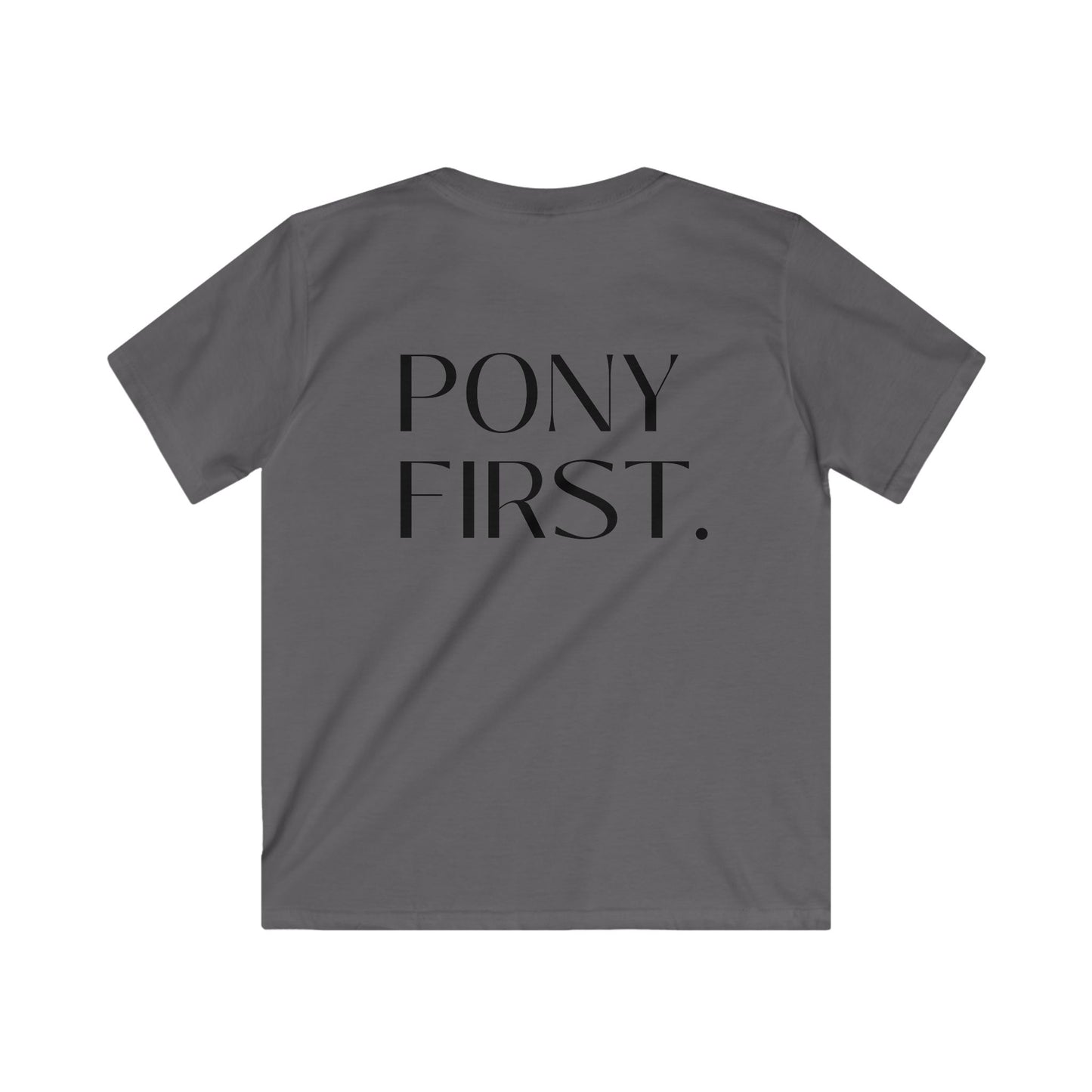 Pony first Kinder T-Shirt Rückenprint I Personalisierung möglich mit Pferdename
