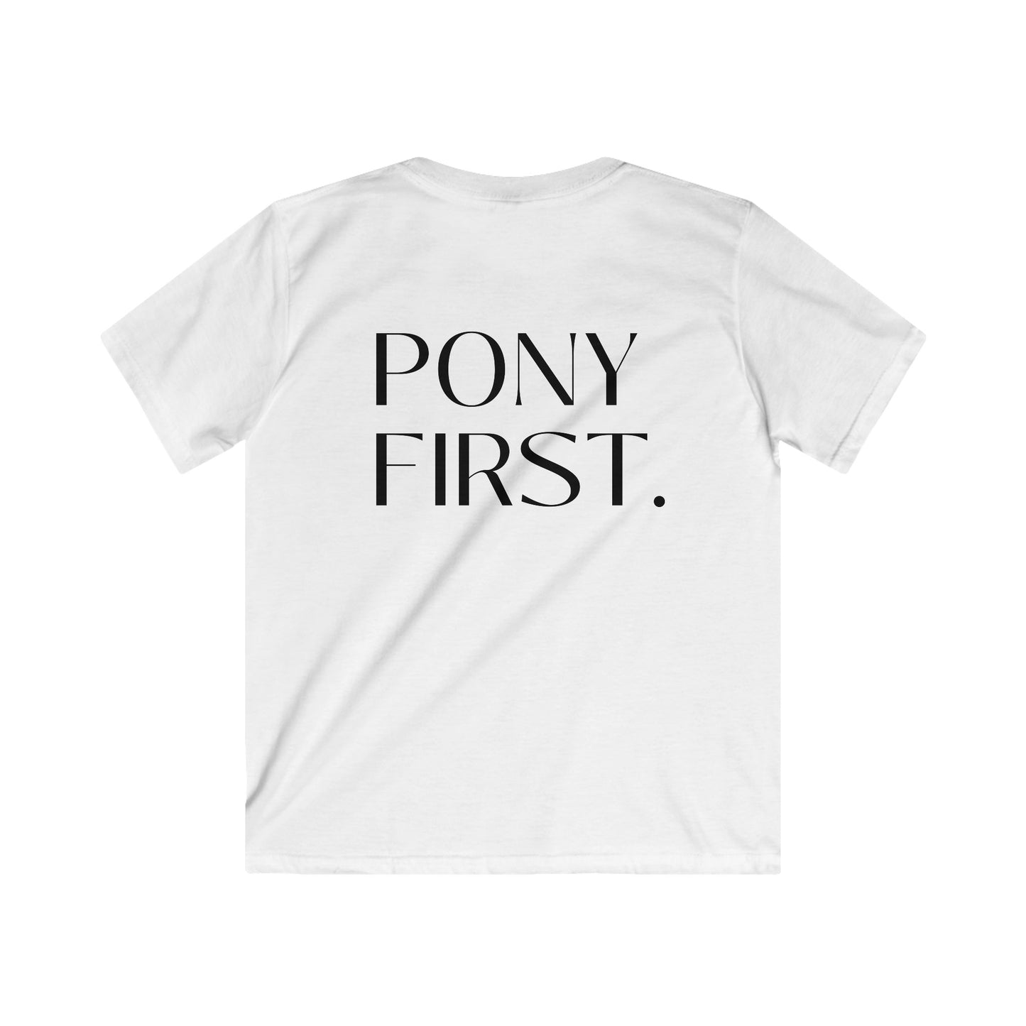 Pony first Kinder T-Shirt Rückenprint I Personalisierung möglich mit Pferdename