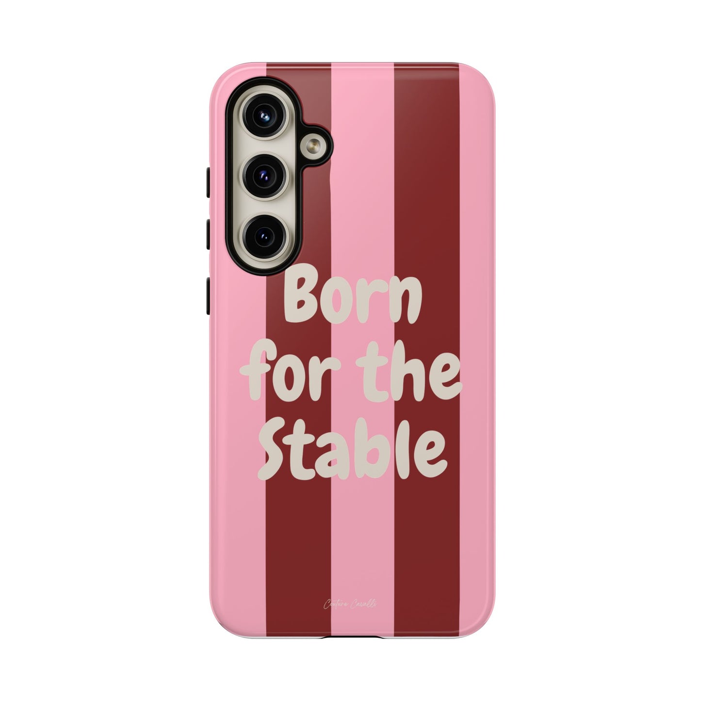 Phone Case — "Born for the Stable" Pink Striped Protective Tough Case