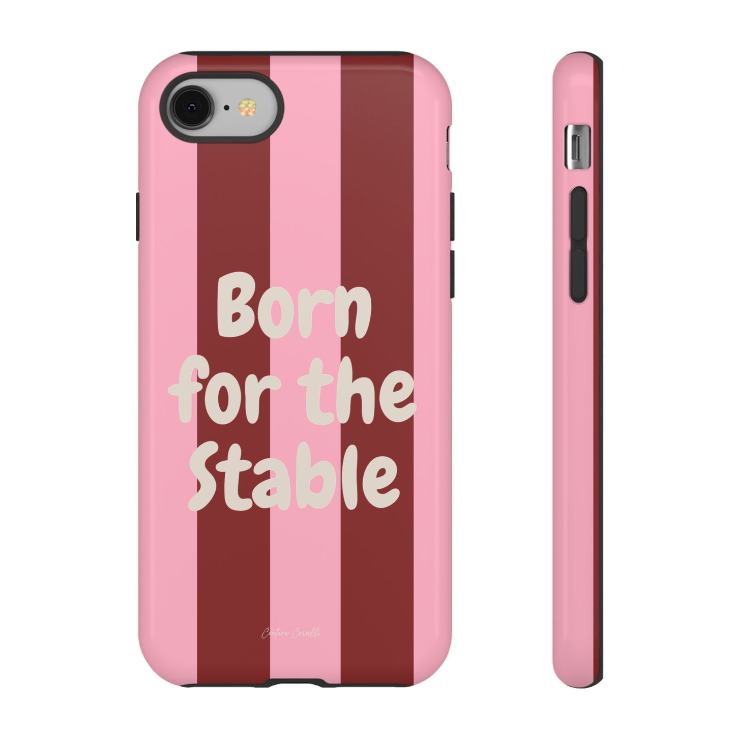 Phone Case — "Born for the Stable" Pink Striped Protective Tough Case