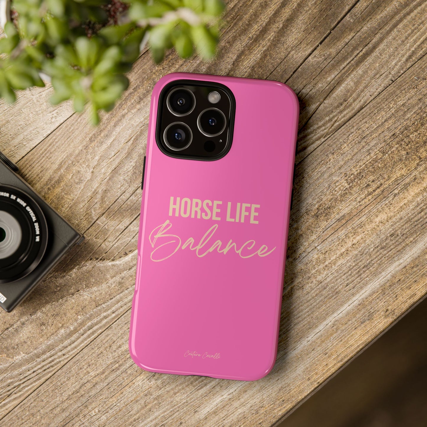 Horse Life Balance Phone Case - Pink Tough Protective Cover