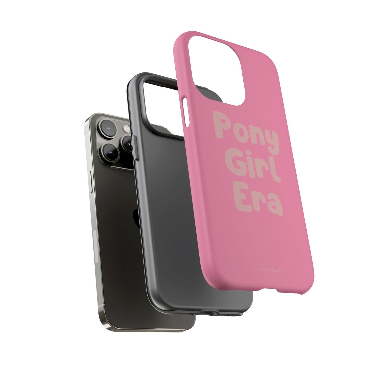 Pony Girl Era Phone Case — Pink Retro Text Protective Tough Case