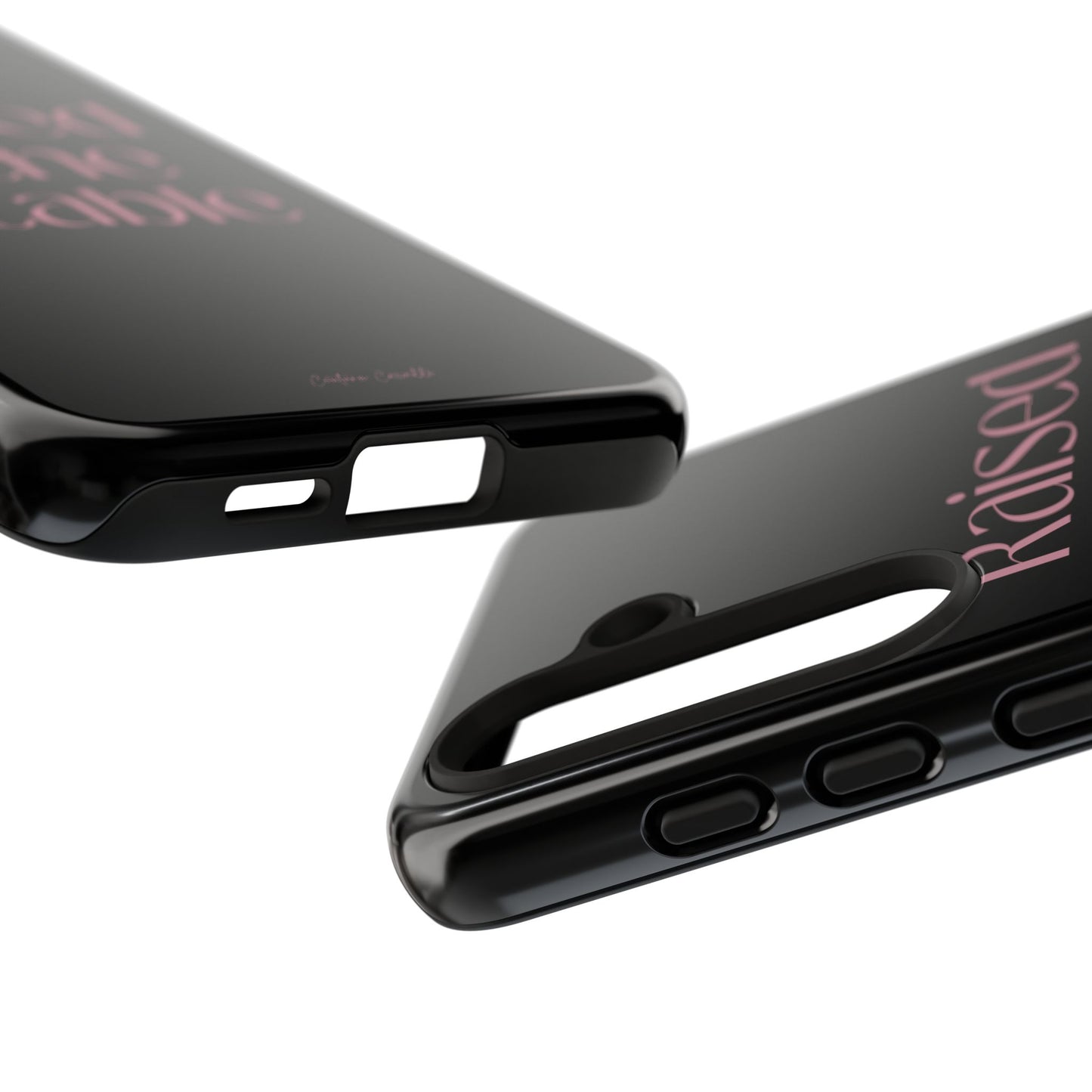 Raised in the Stable Phone Case — Black Protective Tough Case with Pink Script