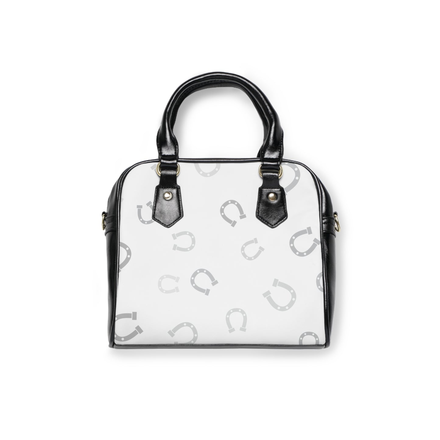 Pony First Shoulder Handbag — Equestrian Horseshoe Print Shoulder Bag