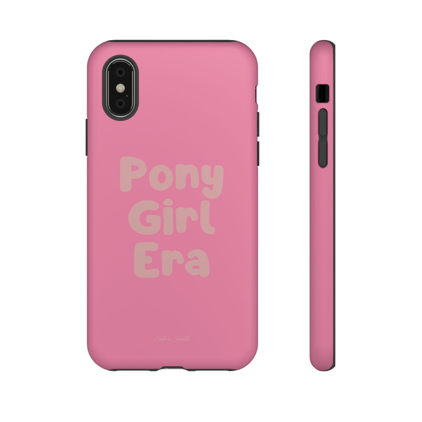 Pony Girl Era Phone Case — Pink Retro Text Protective Tough Case