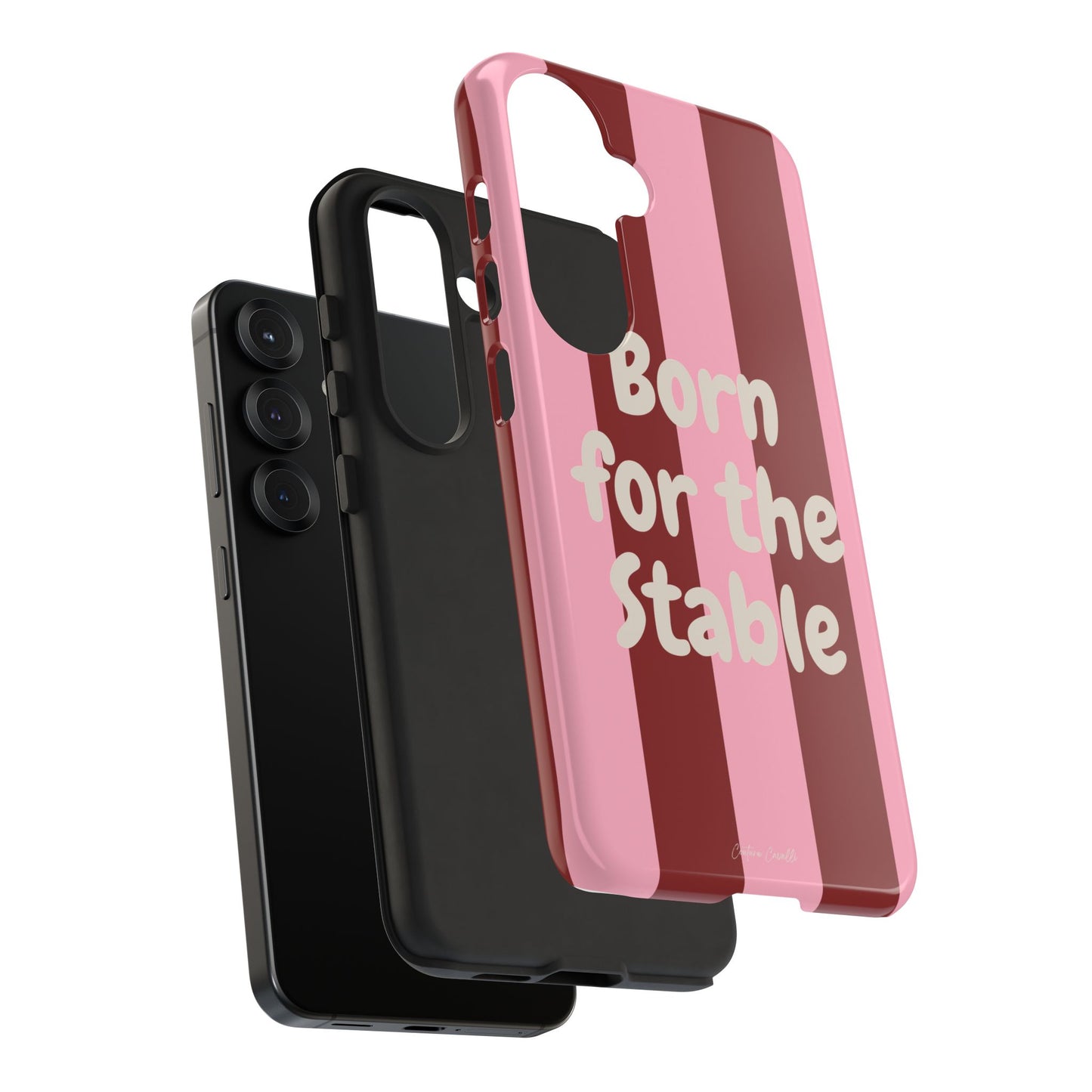 Phone Case — "Born for the Stable" Pink Striped Protective Tough Case