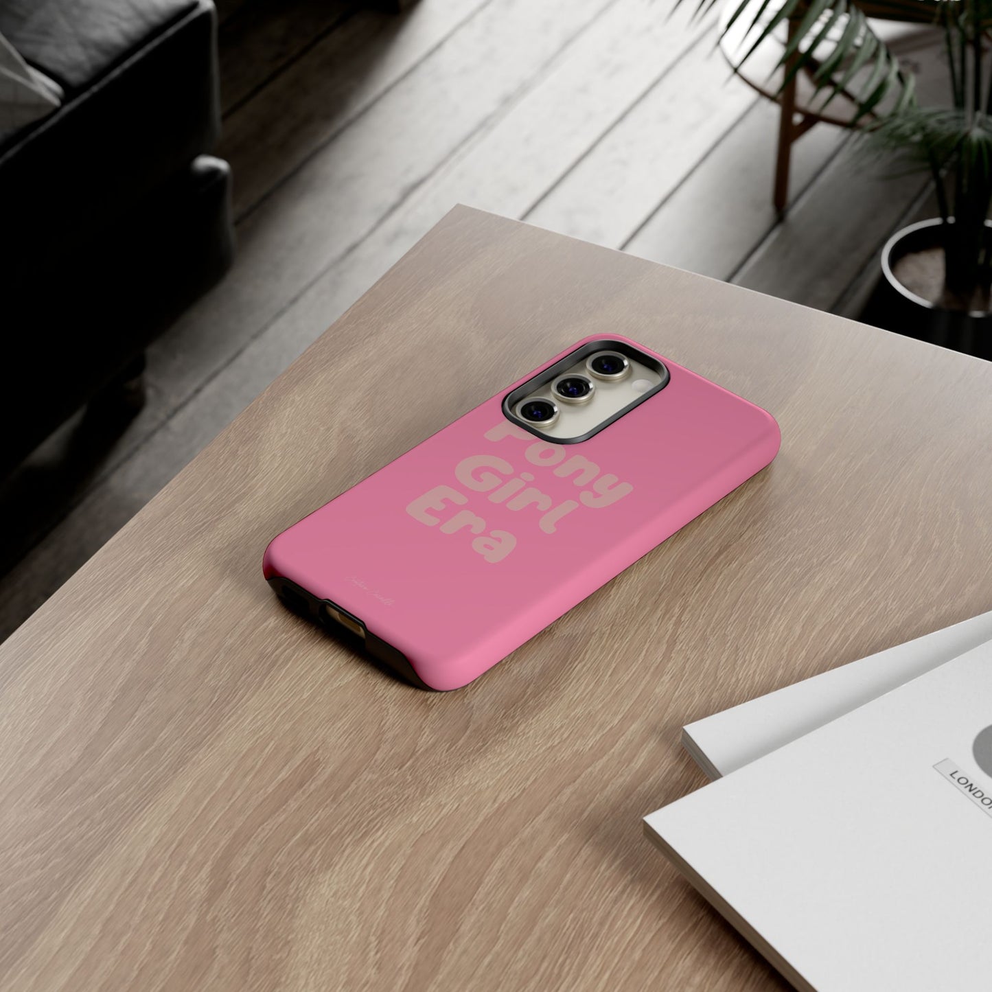 Pony Girl Era Phone Case — Pink Retro Text Protective Tough Case