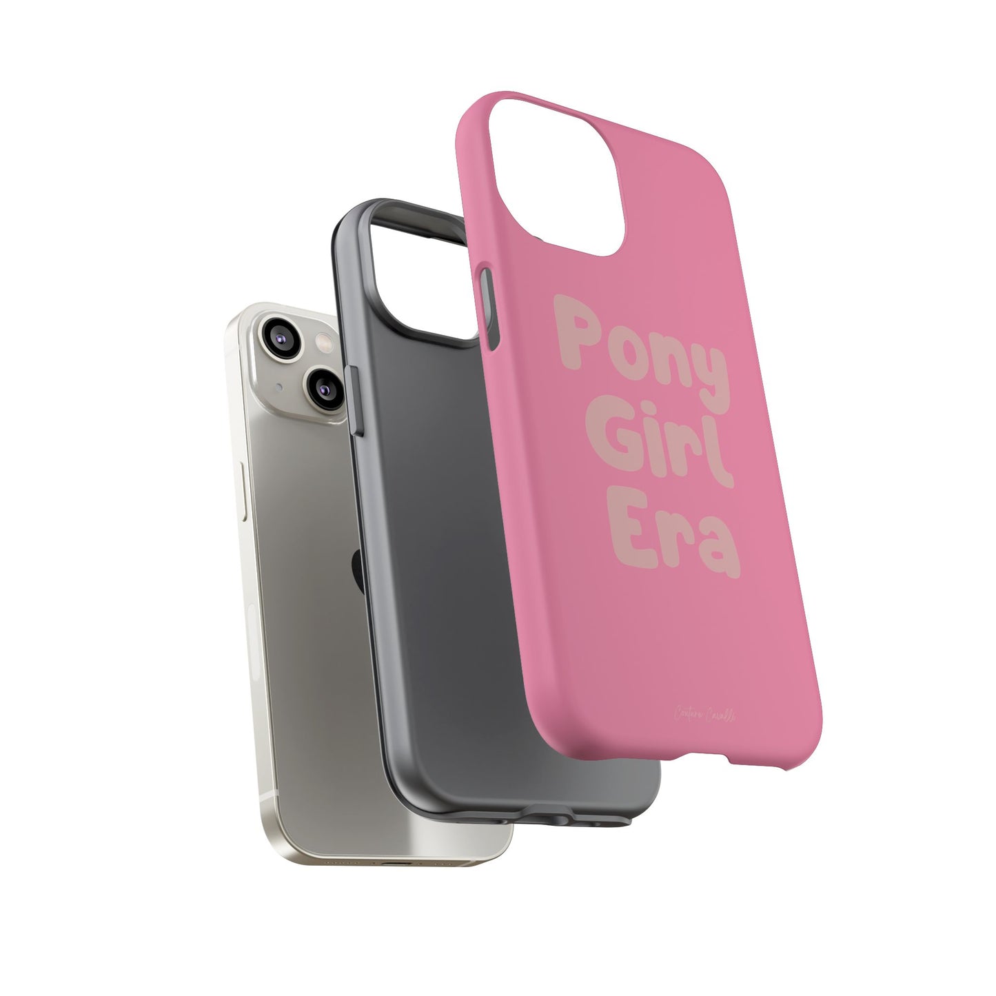 Pony Girl Era Phone Case — Pink Retro Text Protective Tough Case