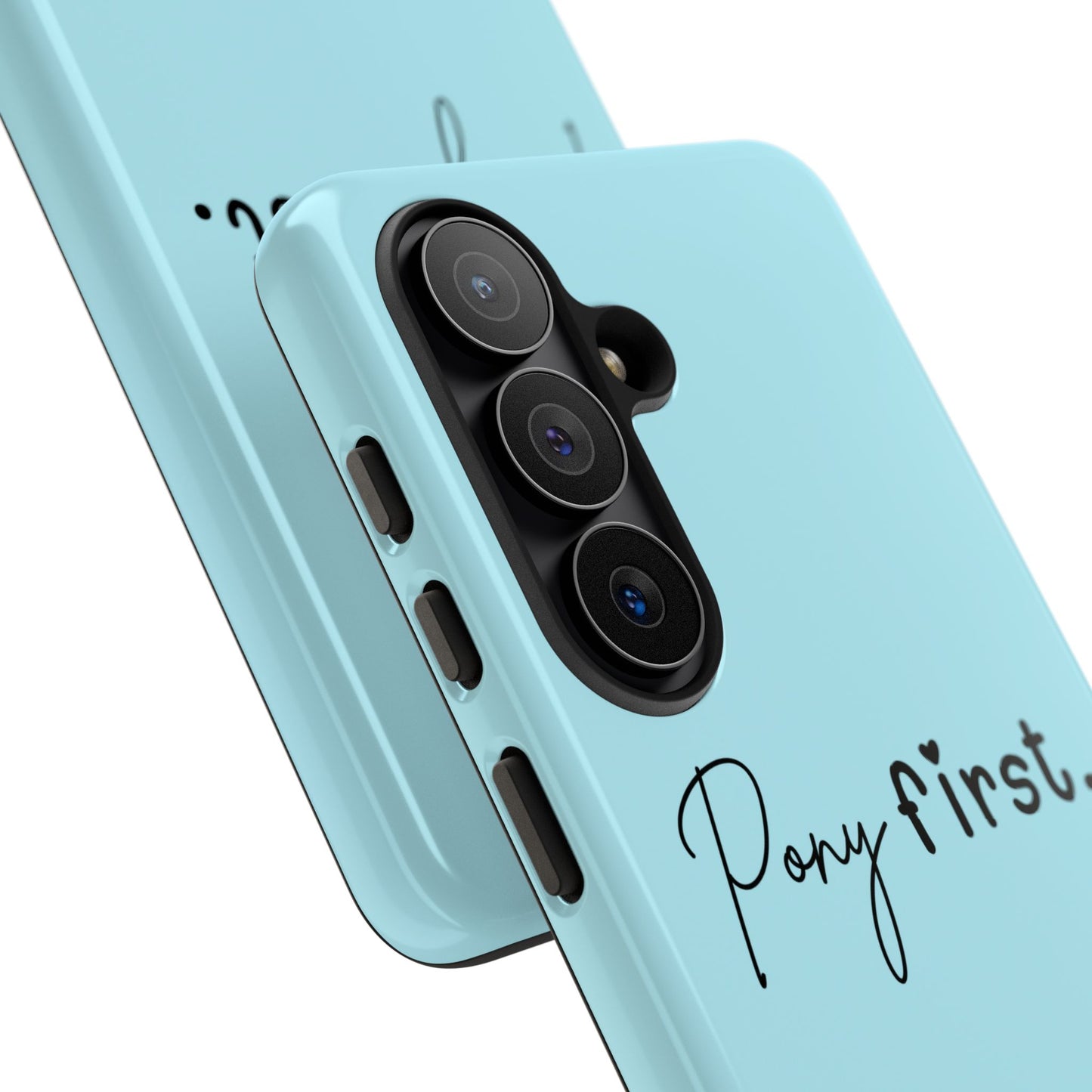 Pony First Phone Case - Protective Tough iPhone Cover with Minimalist Equestrian Script